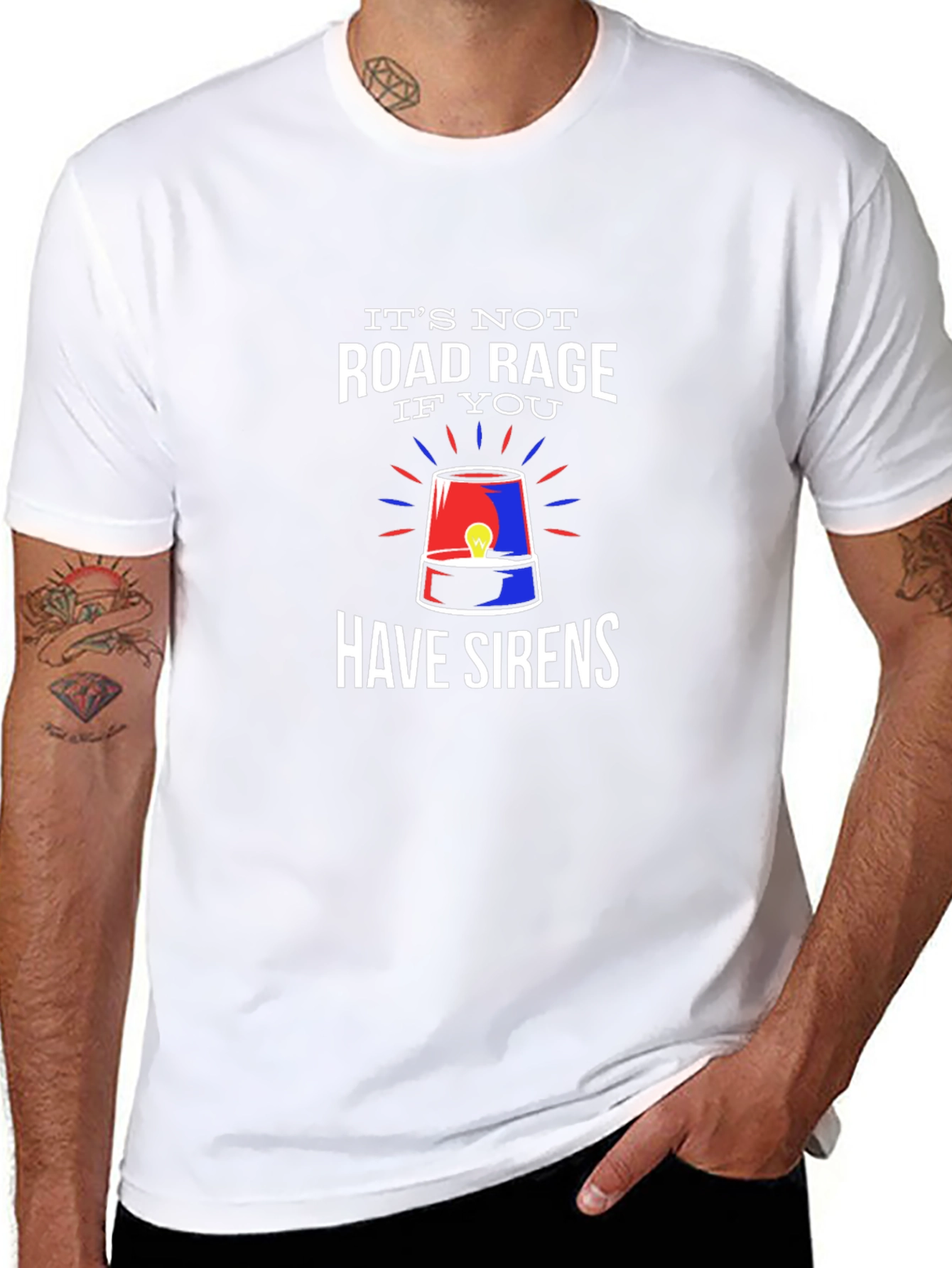 Funny Road Rage Sirens Graphic T-Shirt