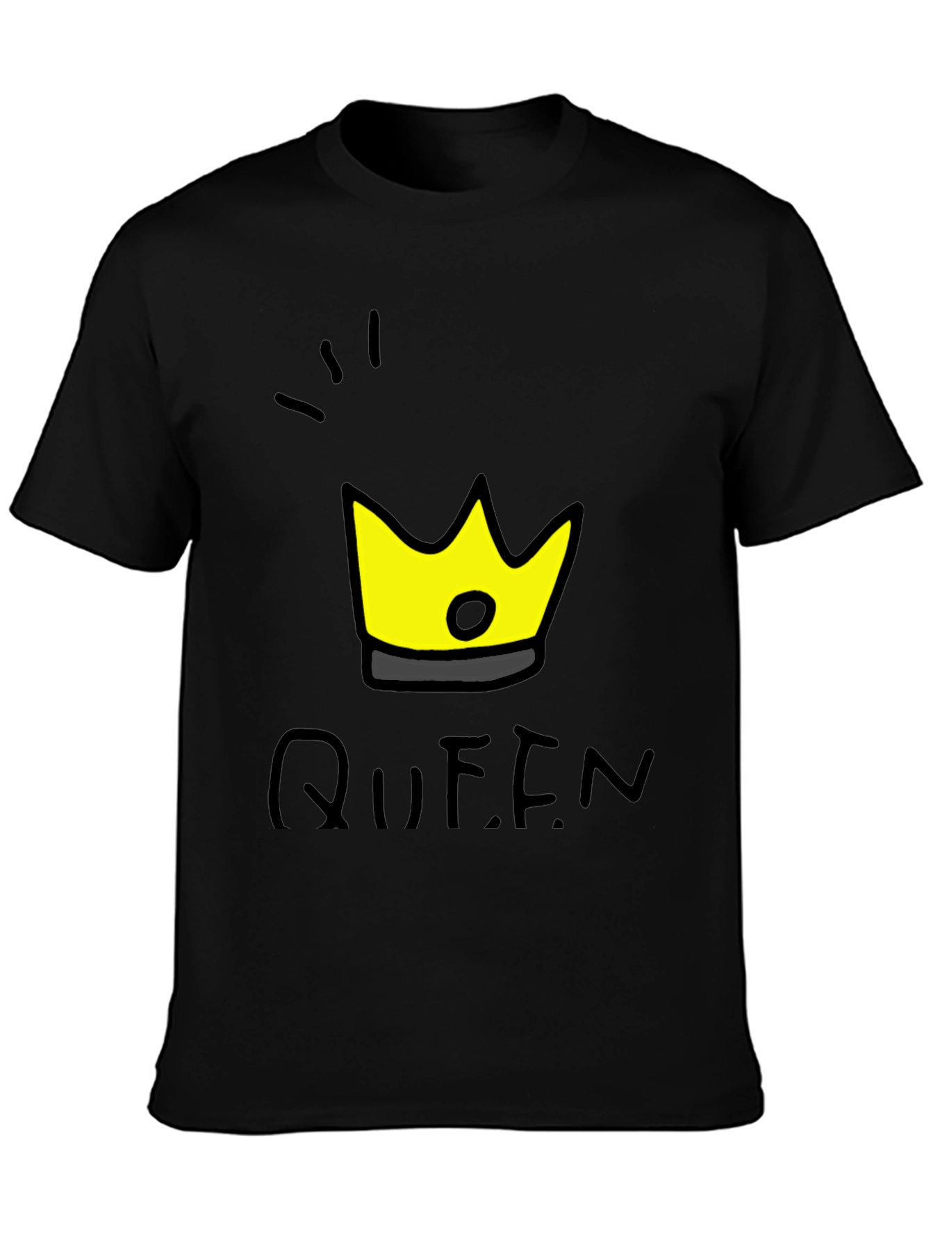 Queen Crown Graphic T-Shirt - Trendy Black Tee