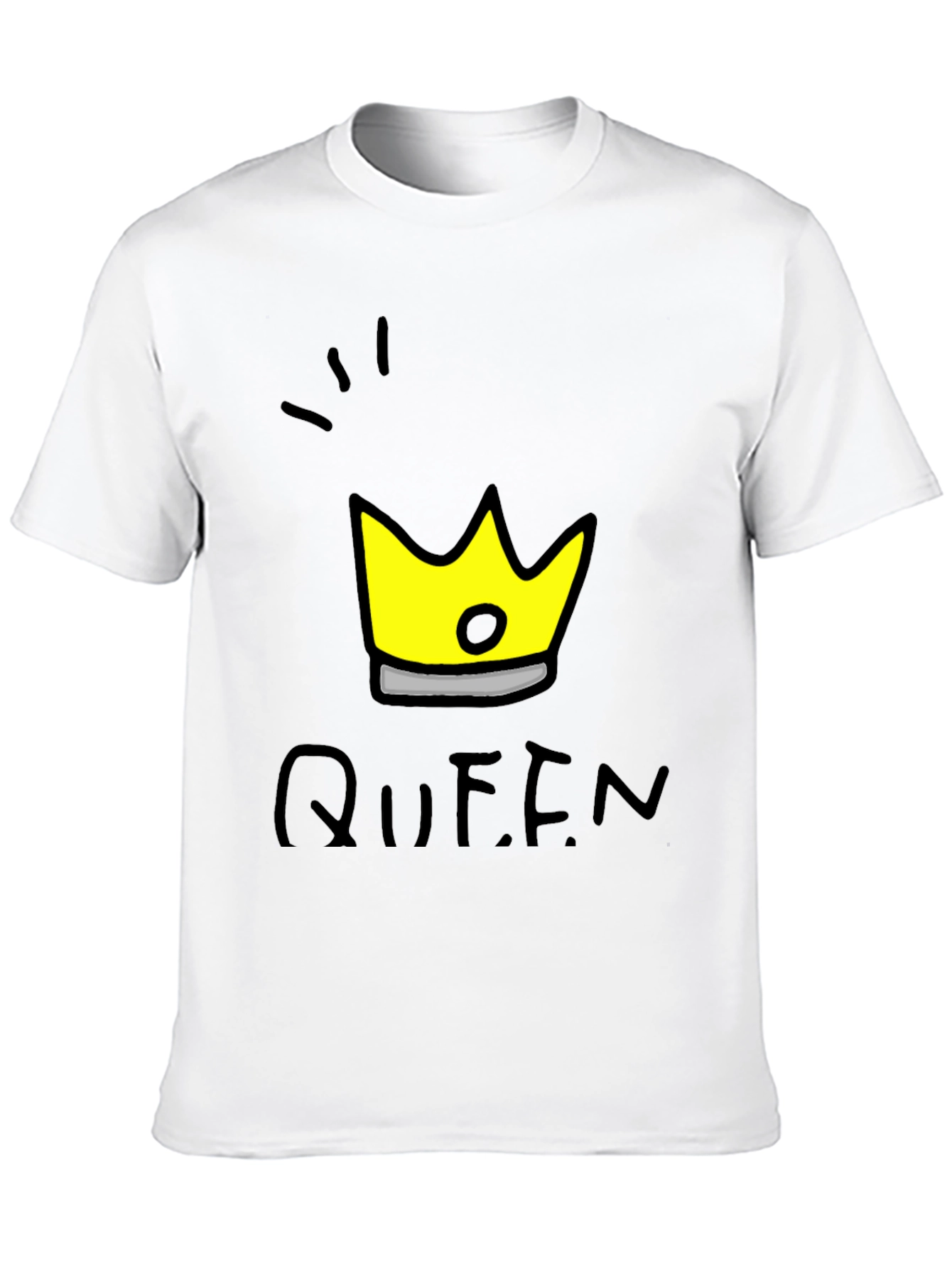 Queen Crown Graphic T-Shirt - Trendy Black Tee