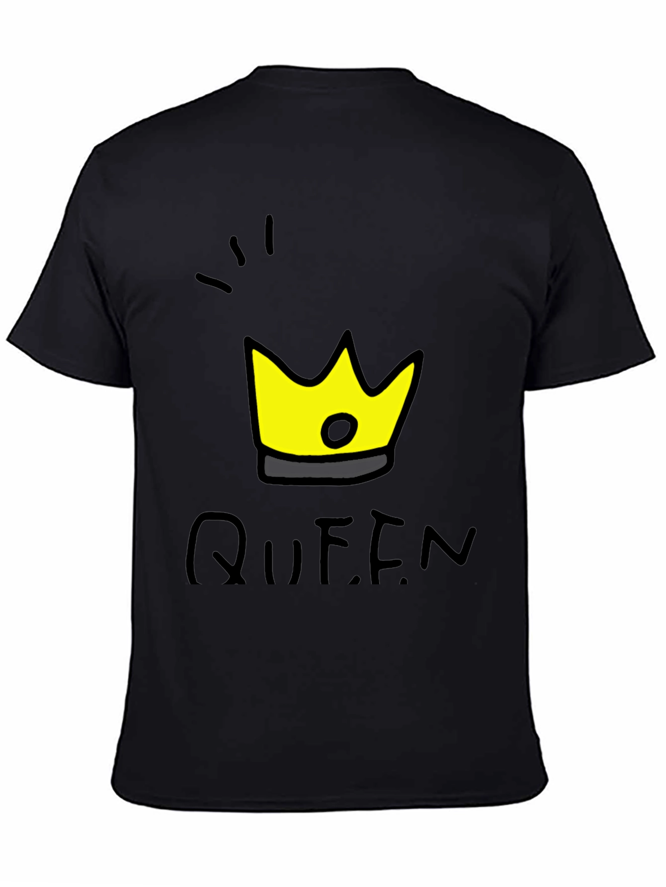 Queen Crown Graphic T-Shirt - Trendy Black Tee