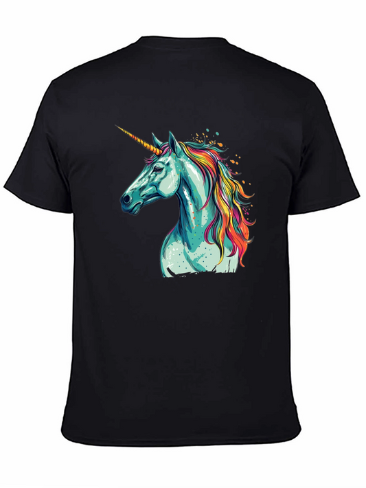 Unicorn Graphic Tee - Black Cotton Blend