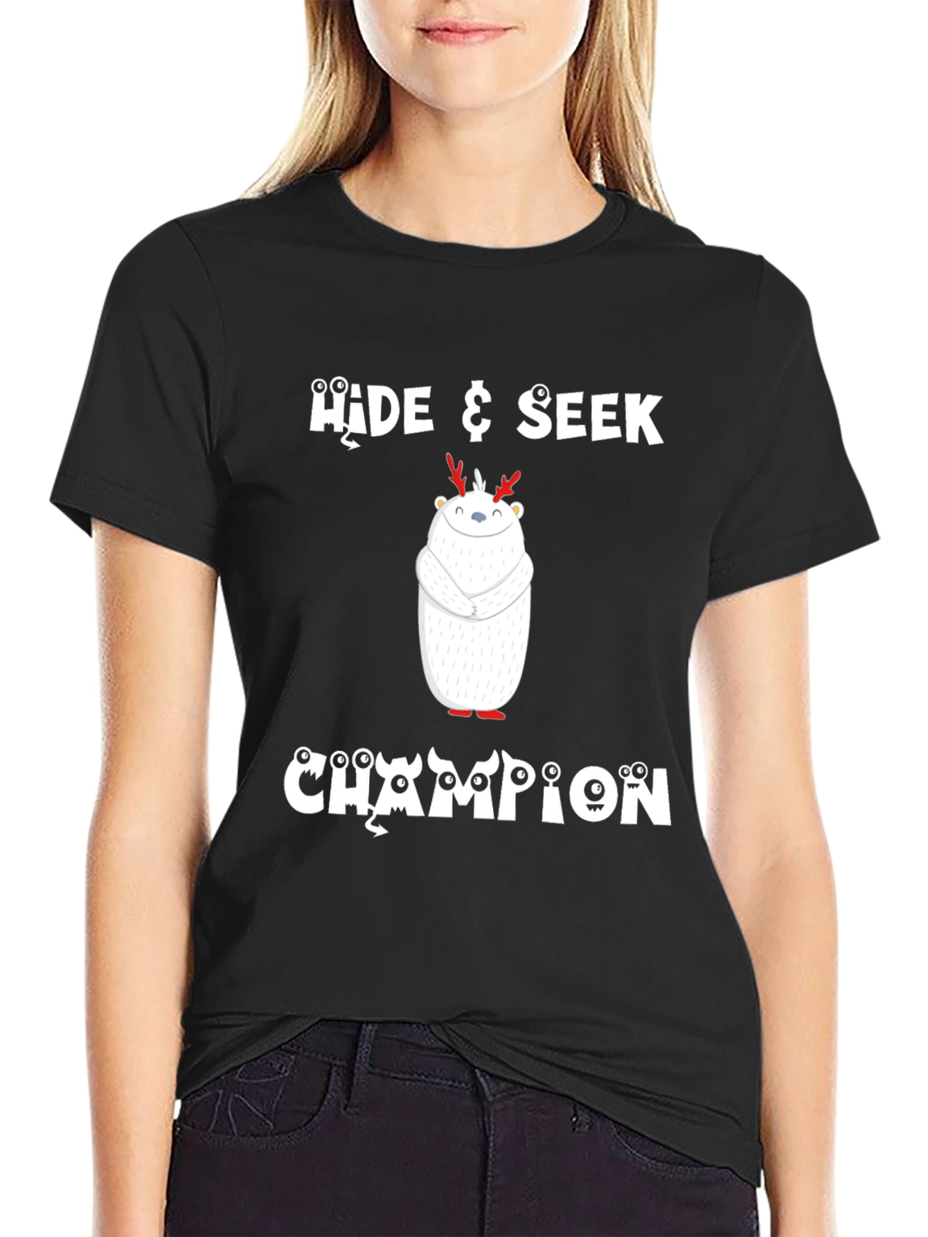 Hide & Seek Champion Black Graphic T-Shirt
