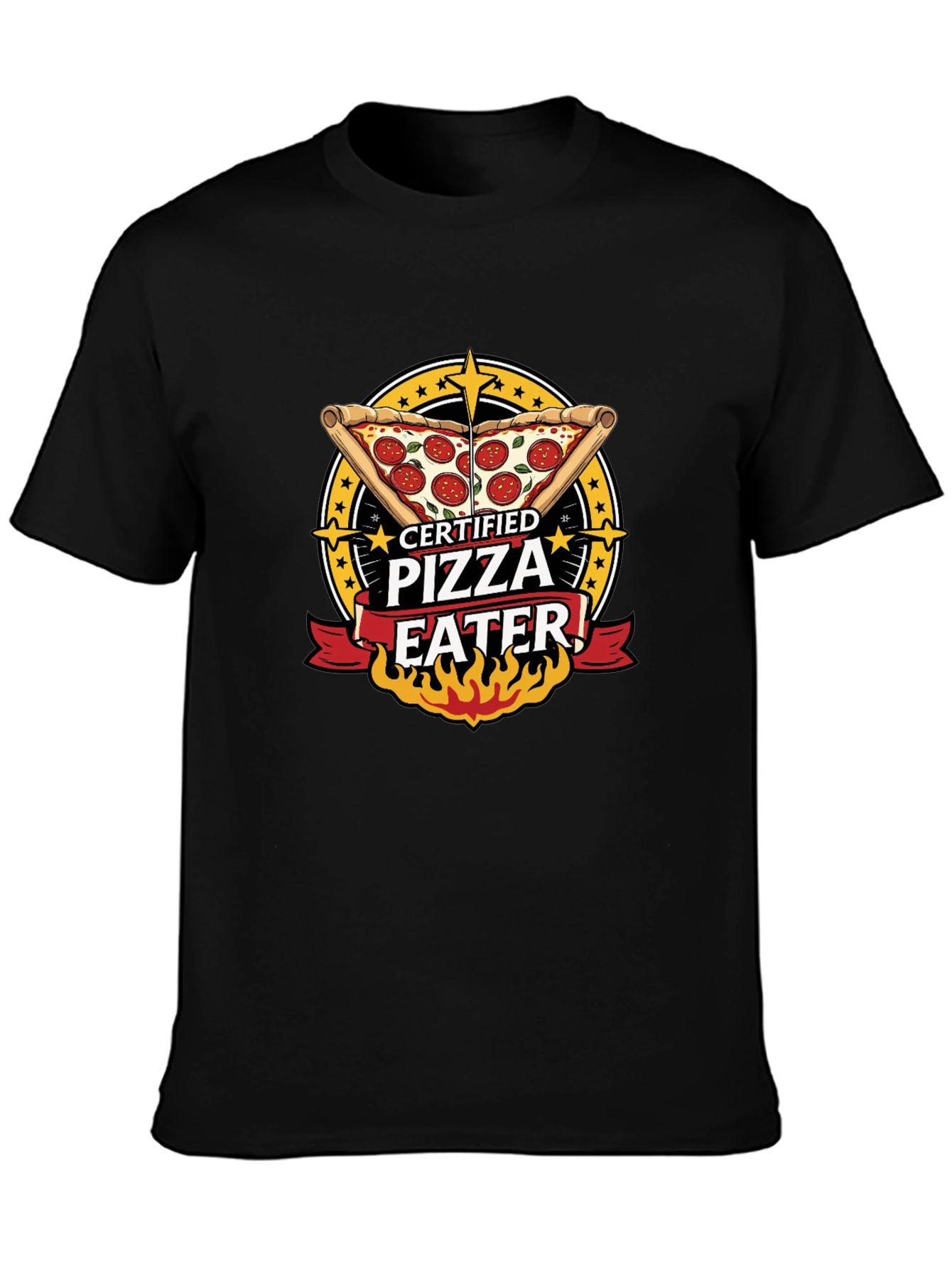Certified Pizza Eater Graphic Tee - Fun Foodie Shirt