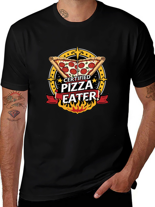 Certified Pizza Eater Graphic Tee - Fun Foodie Shirt