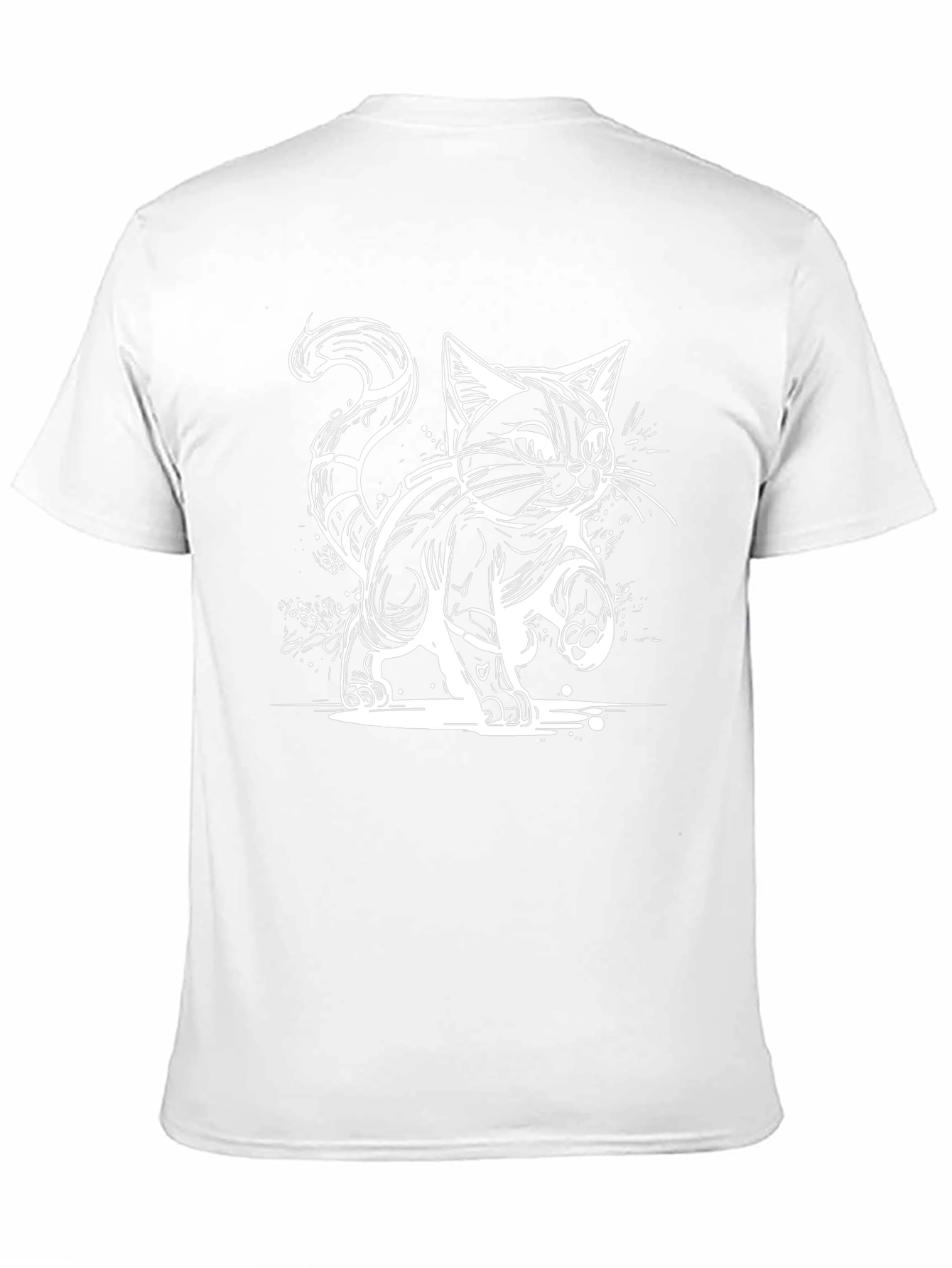 Black Cat Graphic Tee - Unique Cartoon Design