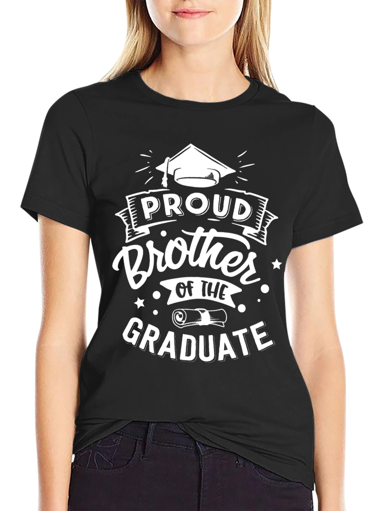 Proud Brother of the Graduate Black T-Shirt