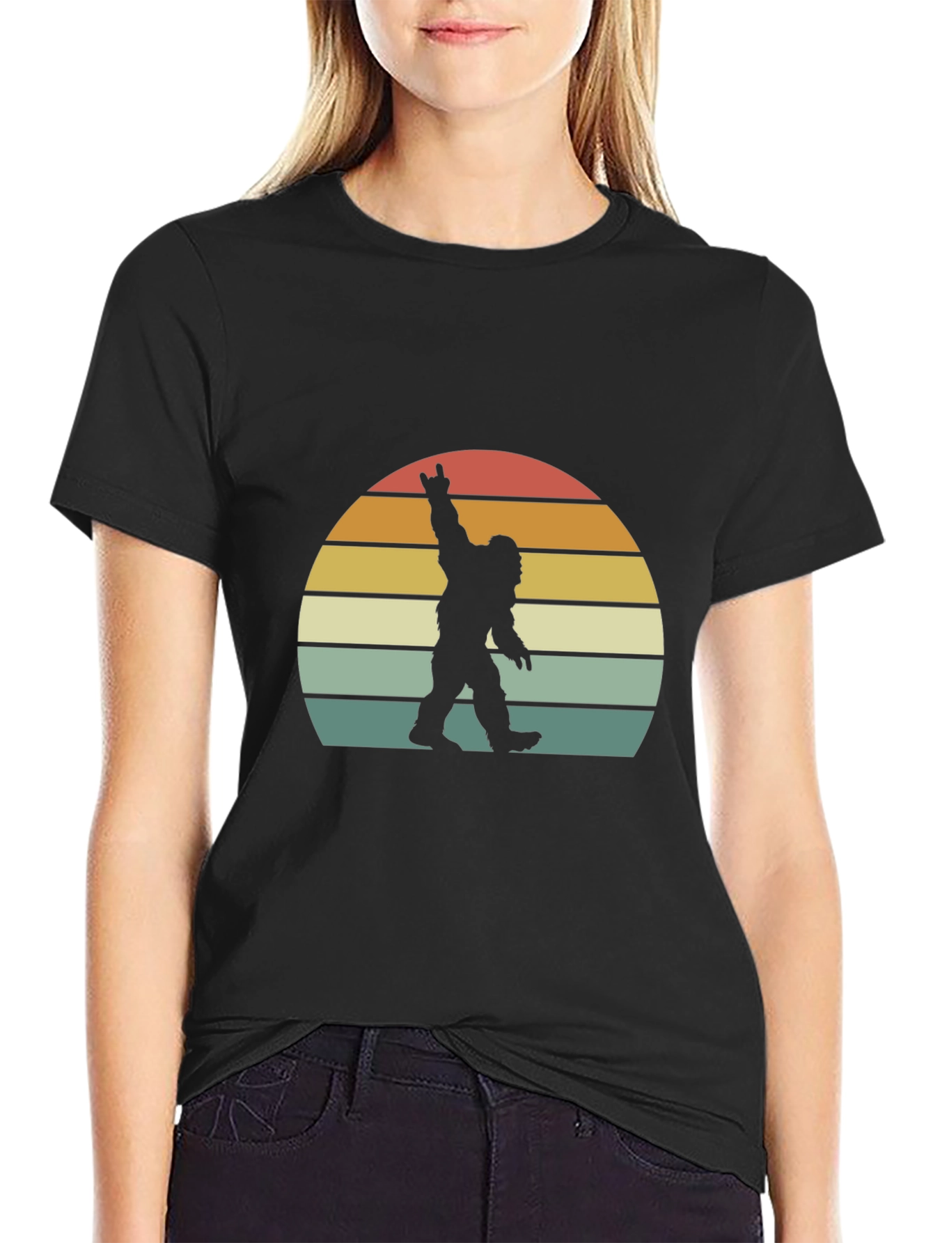 Retro Bigfoot Rock On T-Shirt
