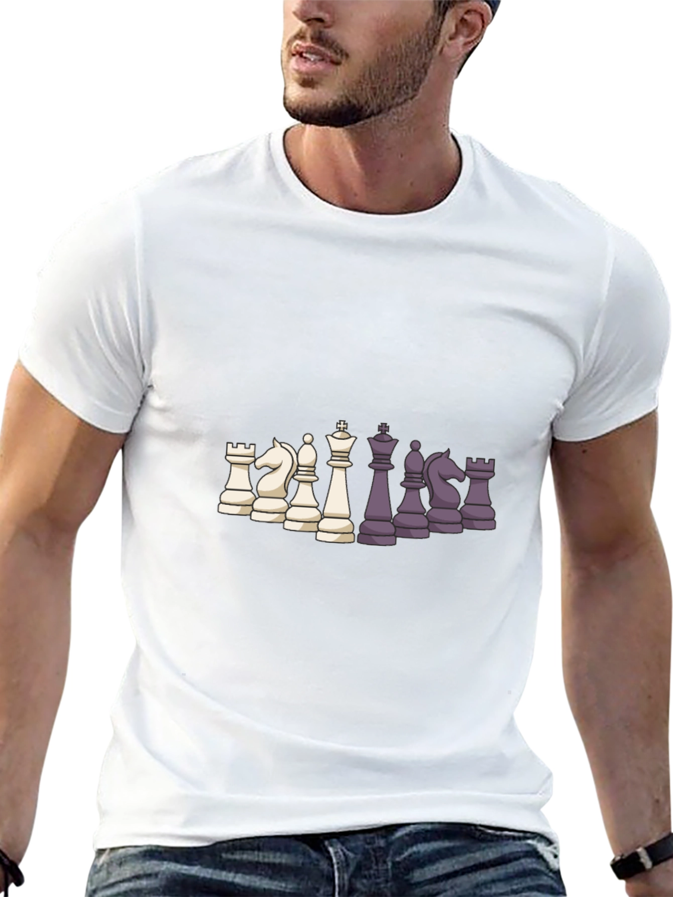 Chess Piece Graphic Print T-Shirt