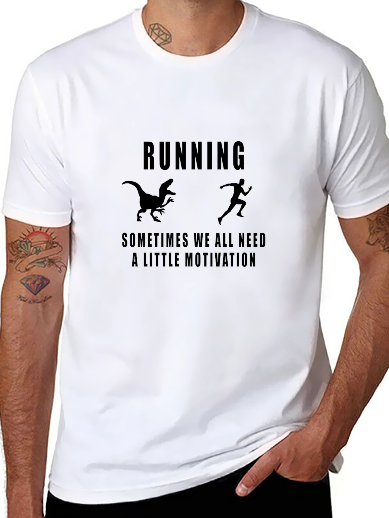 Running Motivation T-Shirt - Raptor Chase Design