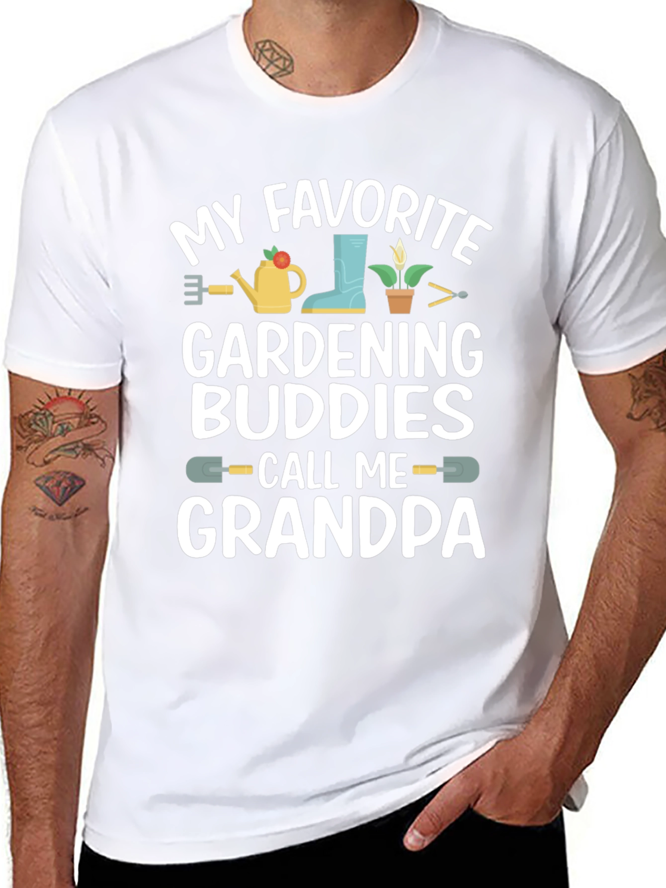 Gardening Grandpa T-Shirt - Black