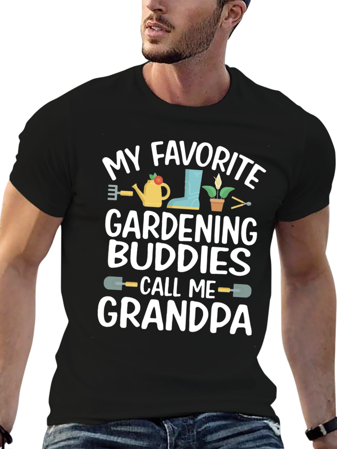Gardening Grandpa T-Shirt - Black