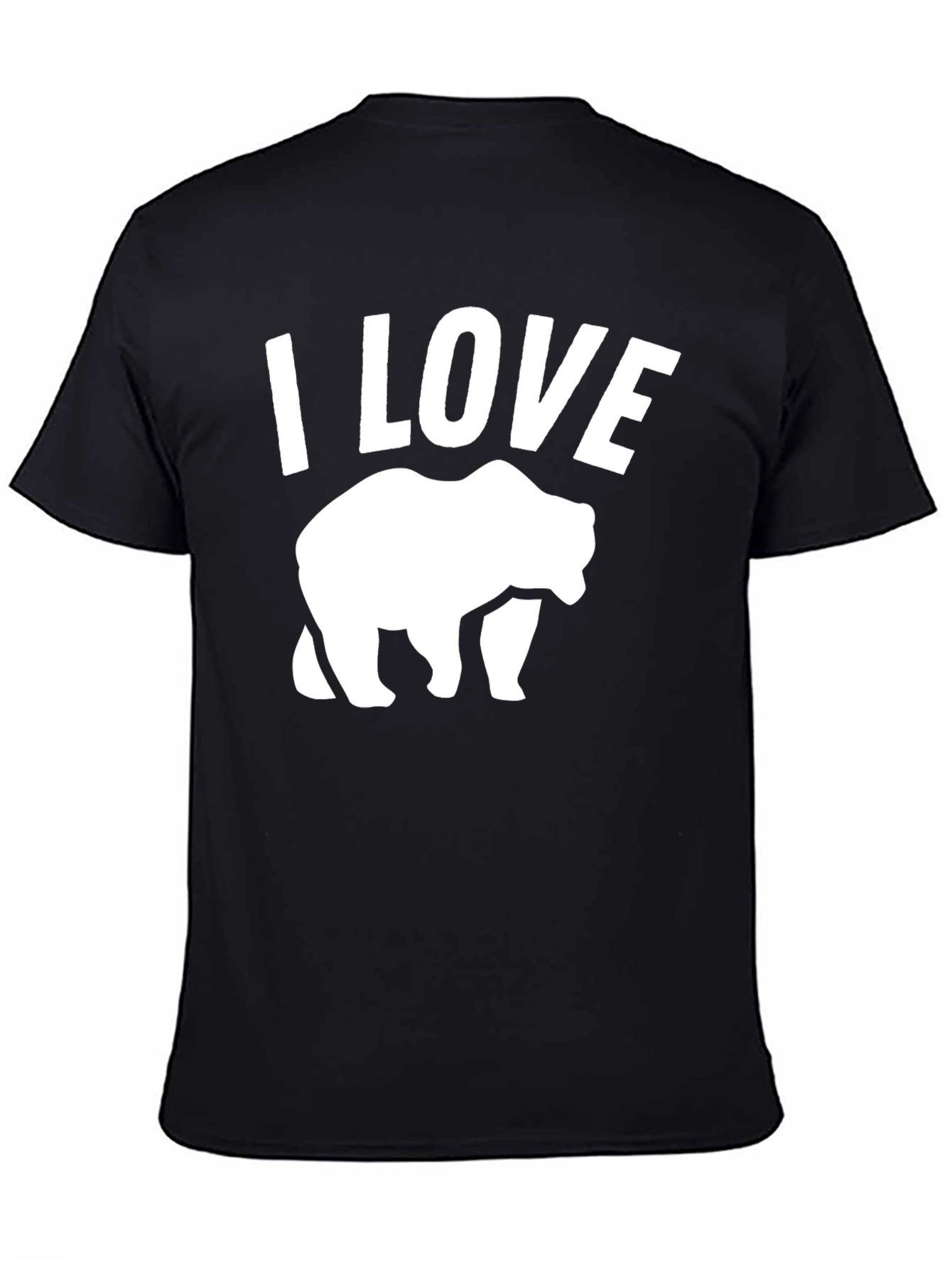 I Love Bears Black Graphic T-Shirt