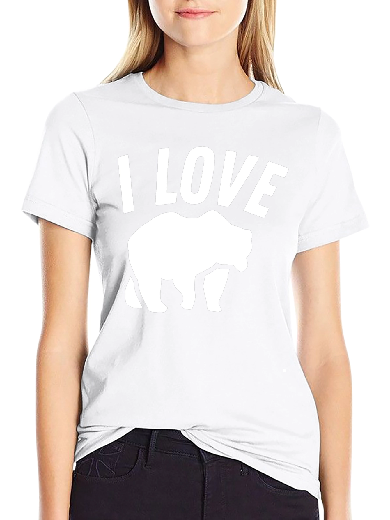 I Love Bears Black Graphic T-Shirt