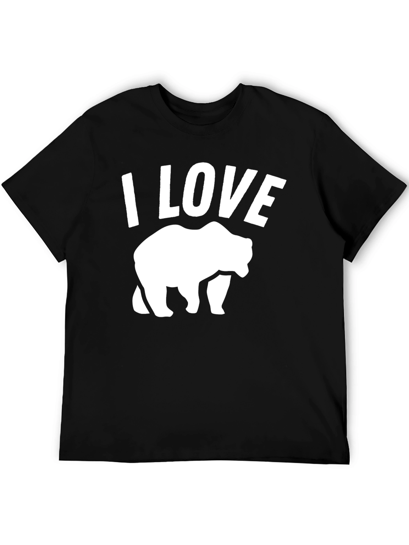 I Love Bears Black Graphic T-Shirt