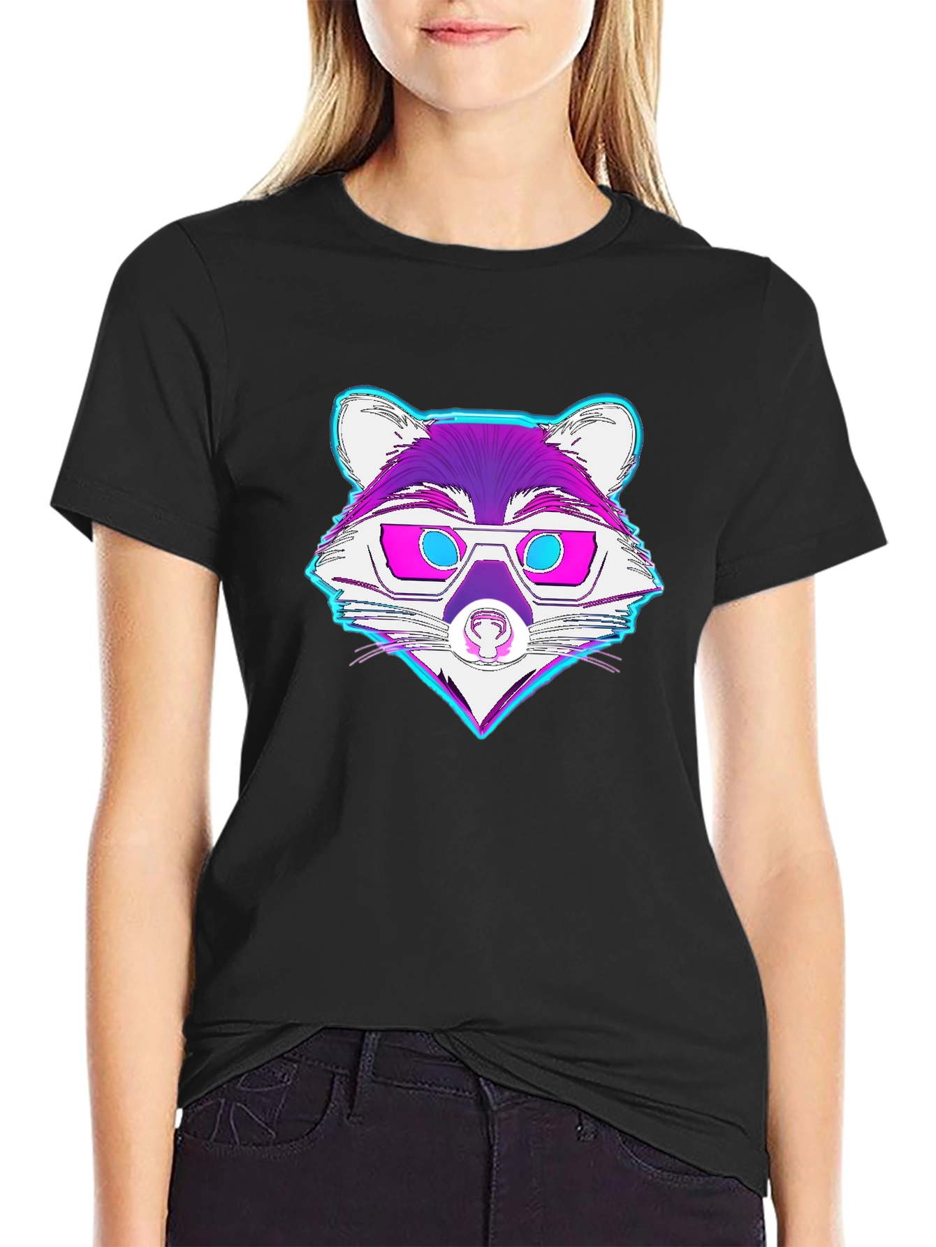 Retro Raccoon Graphic Tee - Cool Animal Design