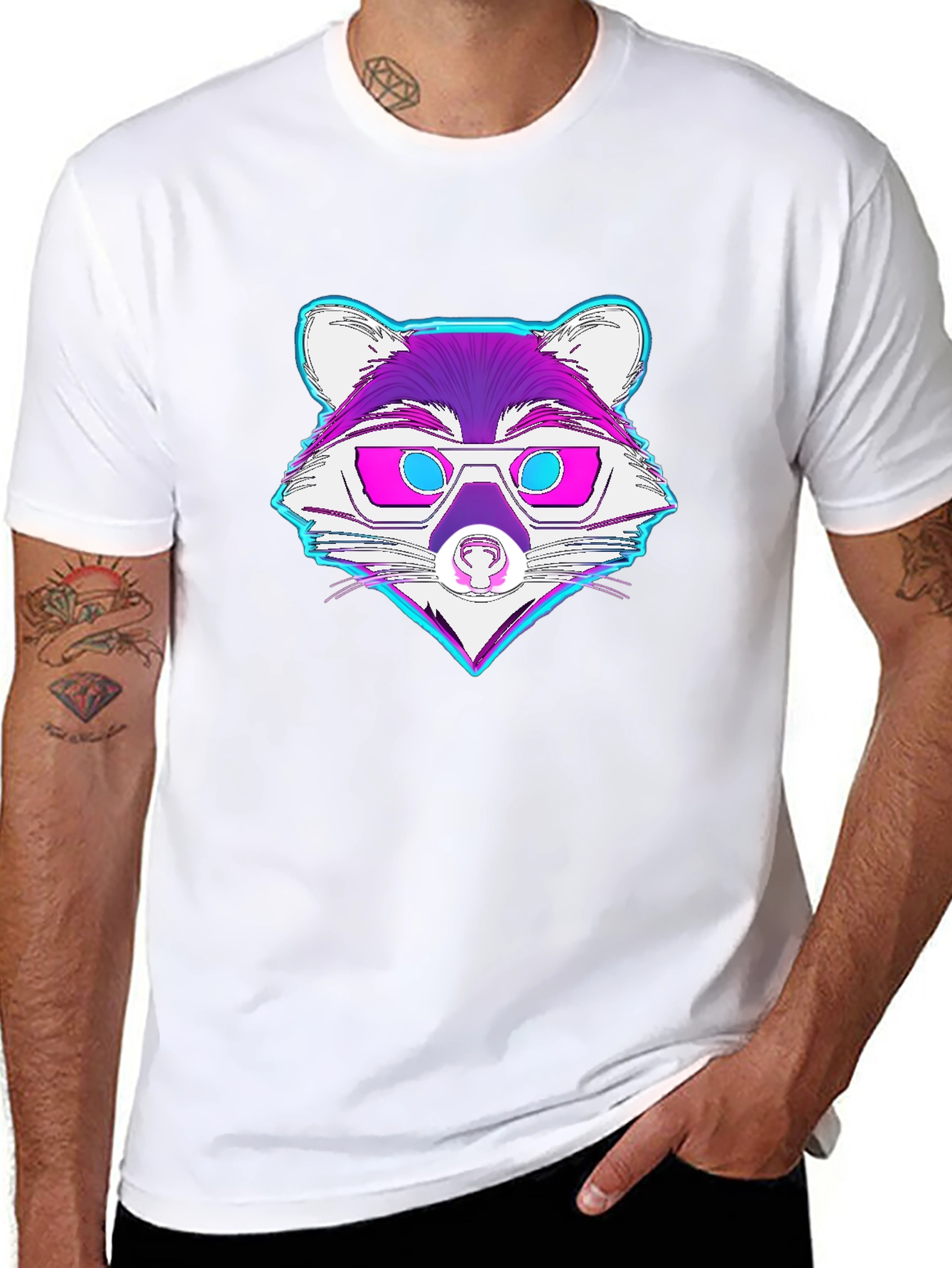 Retro Raccoon Graphic Tee - Cool Animal Design