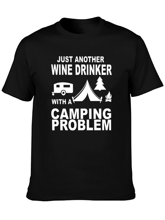 Wine Drinker Camping Problem Graphic T-Shirt