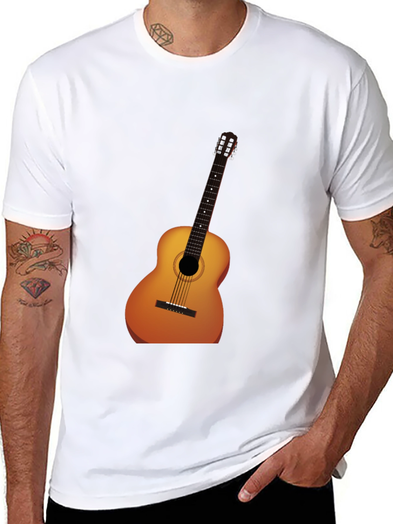 Acoustic Guitar Graphic Tee - Musician Style