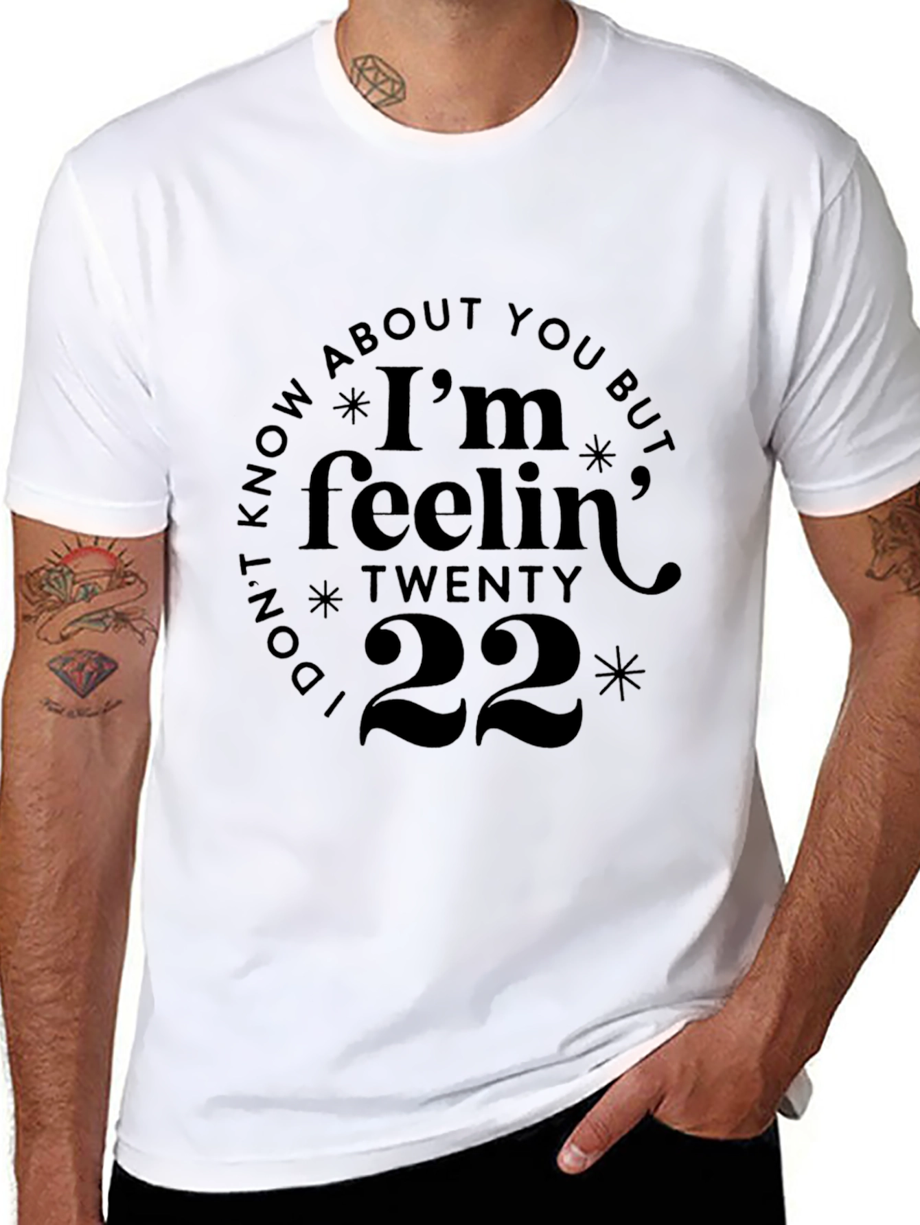 Im Feelin Twenty 22 Black Graphic T-Shirt