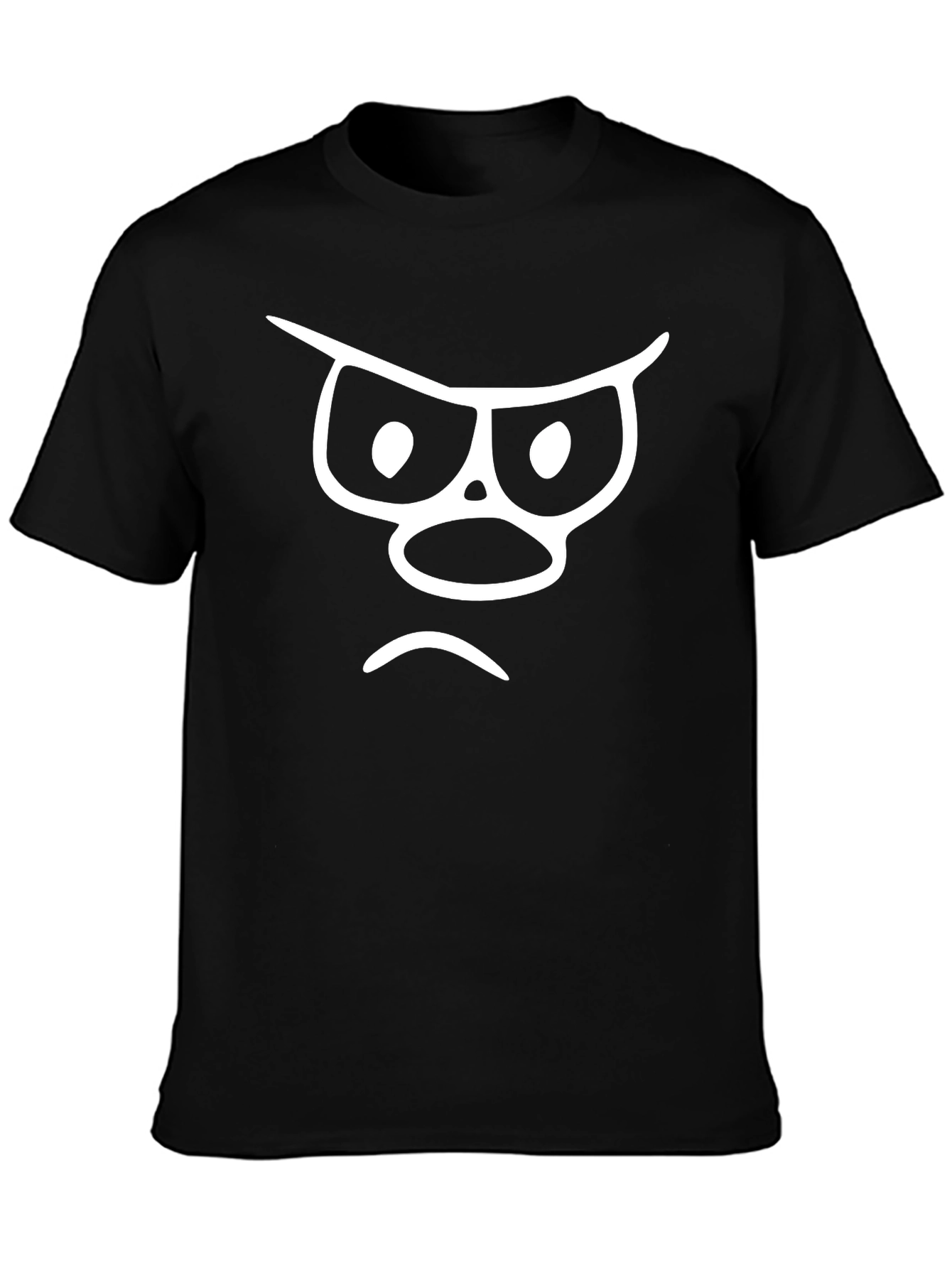 Funny Grumpy Face Graphic Tee - Unisex Black T-Shirt