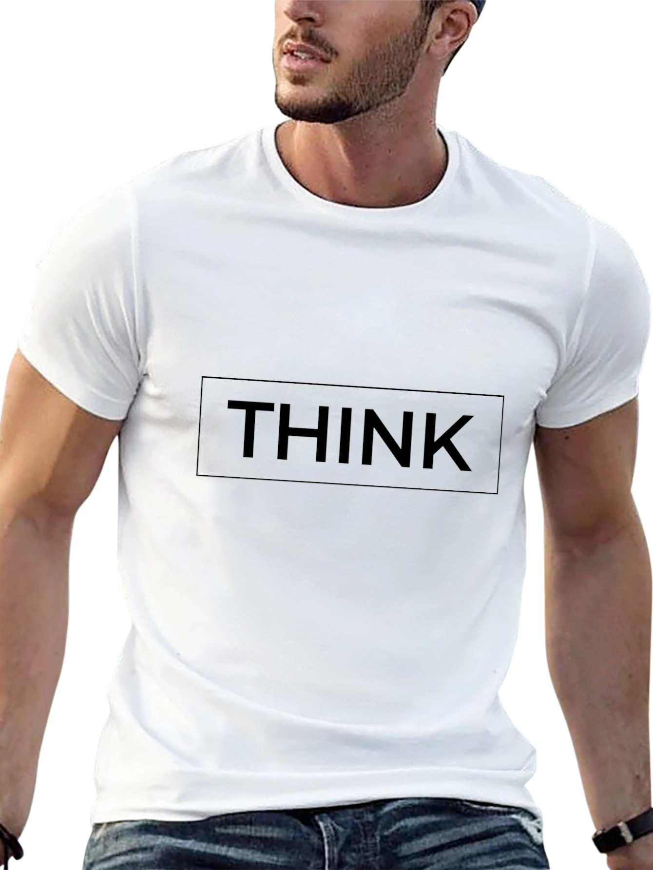 Black THINK Graphic Tee - Modern Unisex Fit