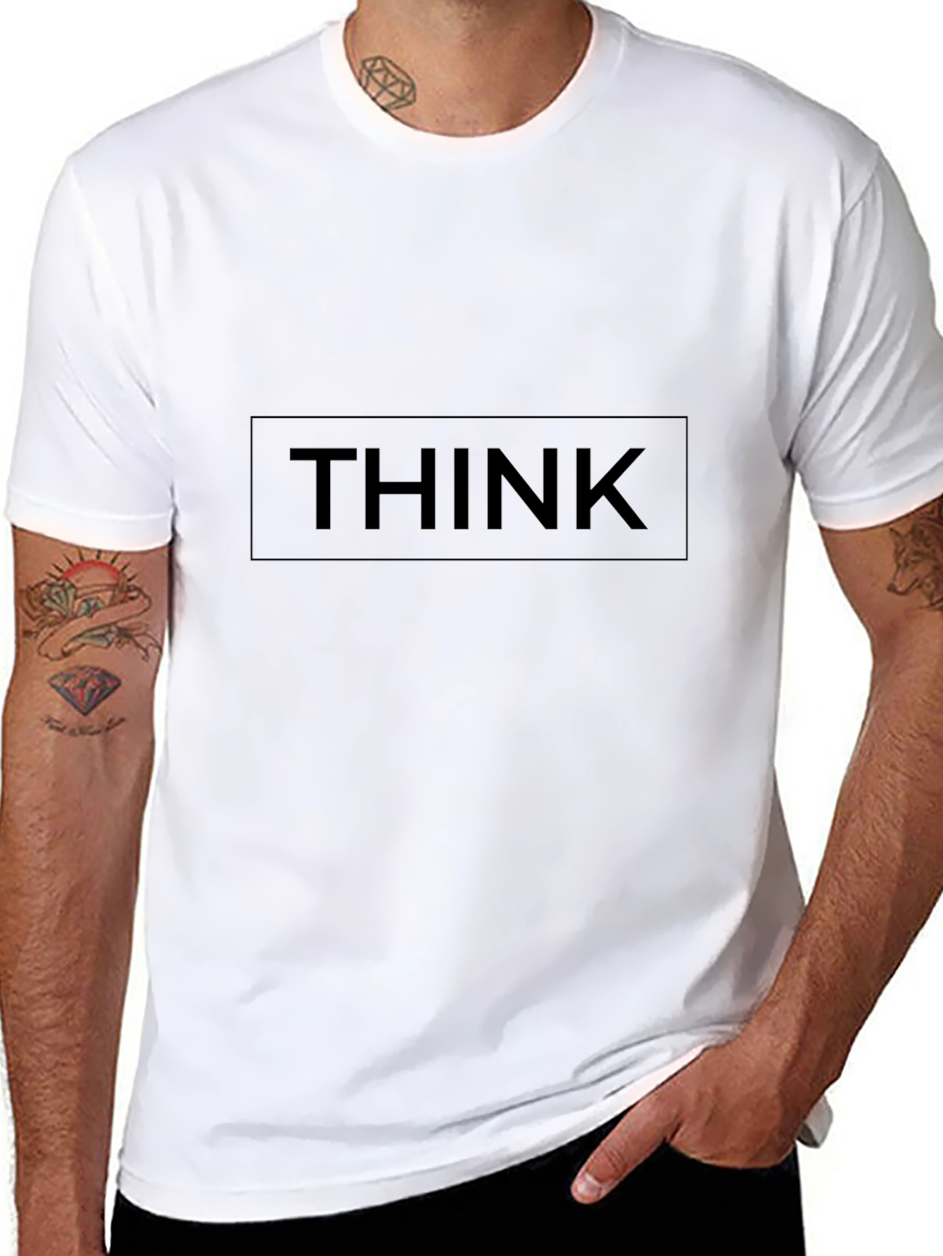Black THINK Graphic Tee - Modern Unisex Fit