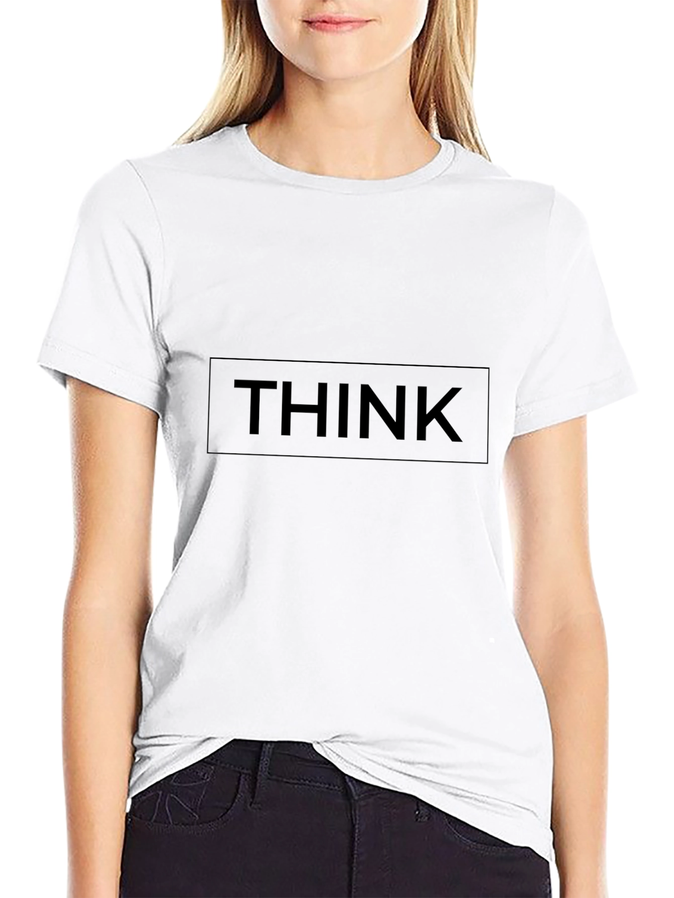 Black THINK Graphic Tee - Modern Unisex Fit
