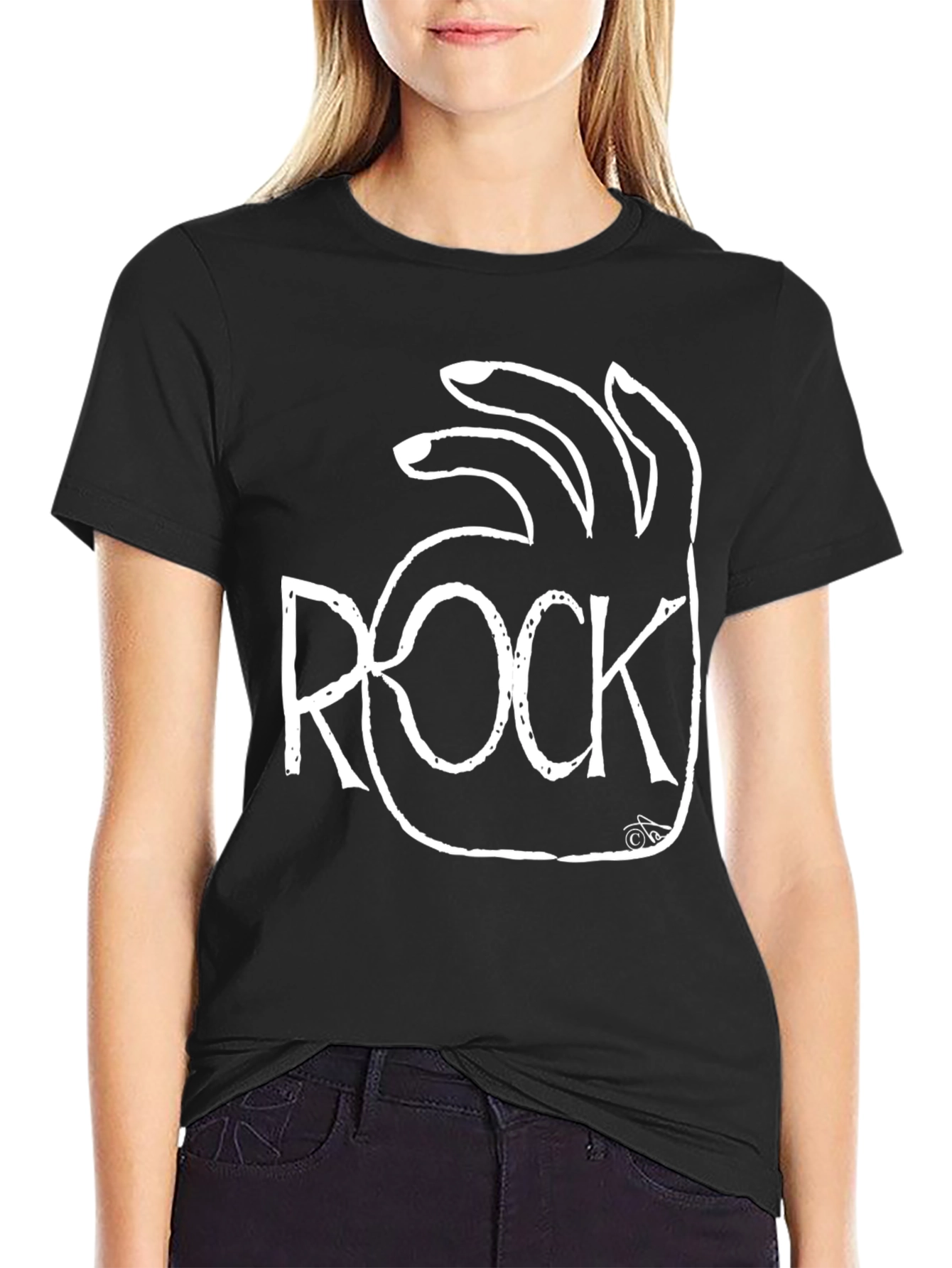 Rock On! Black Graphic Tee