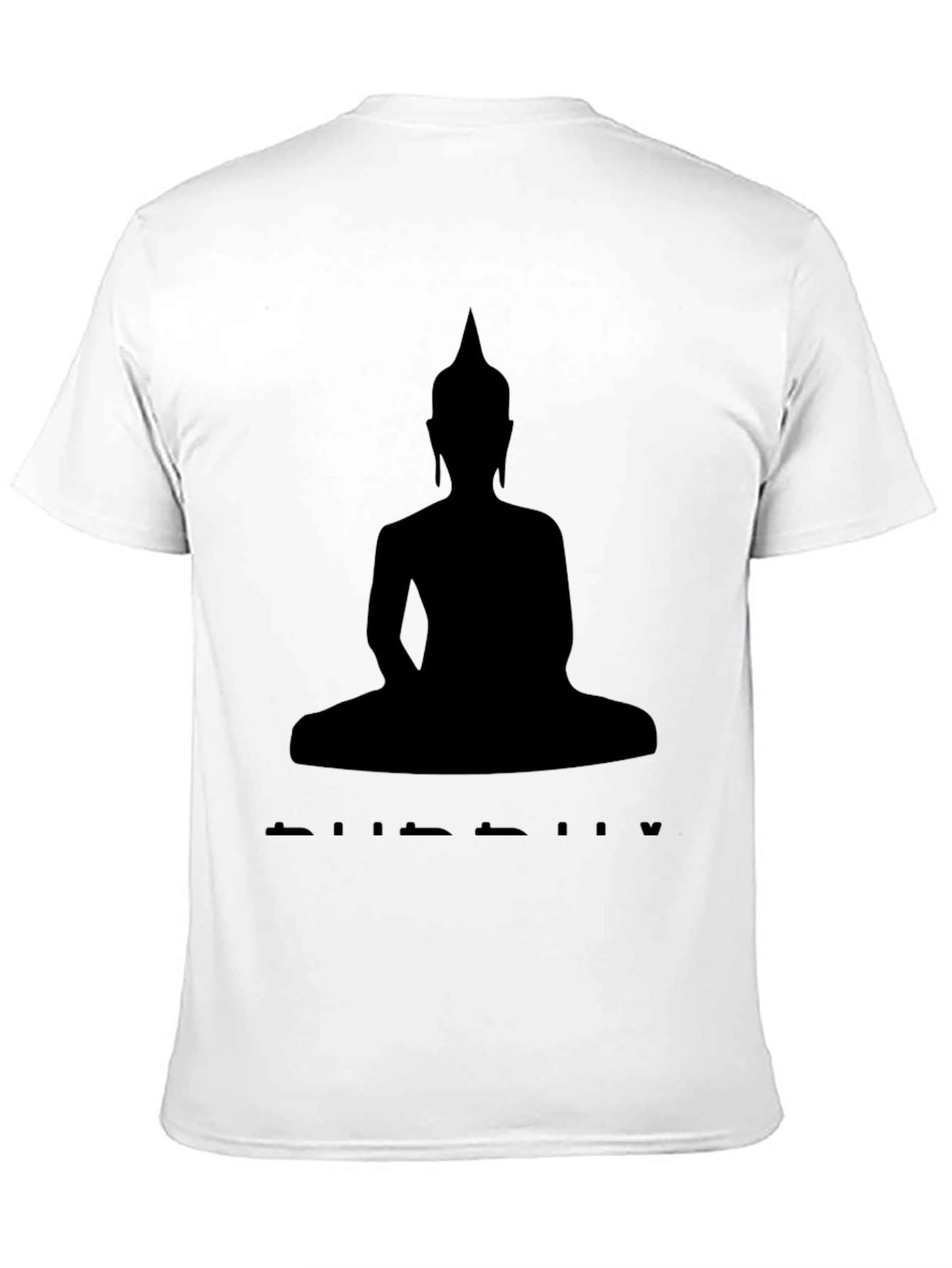 Buddha Silhouette Graphic Tee - Black Cotton T-Shirt