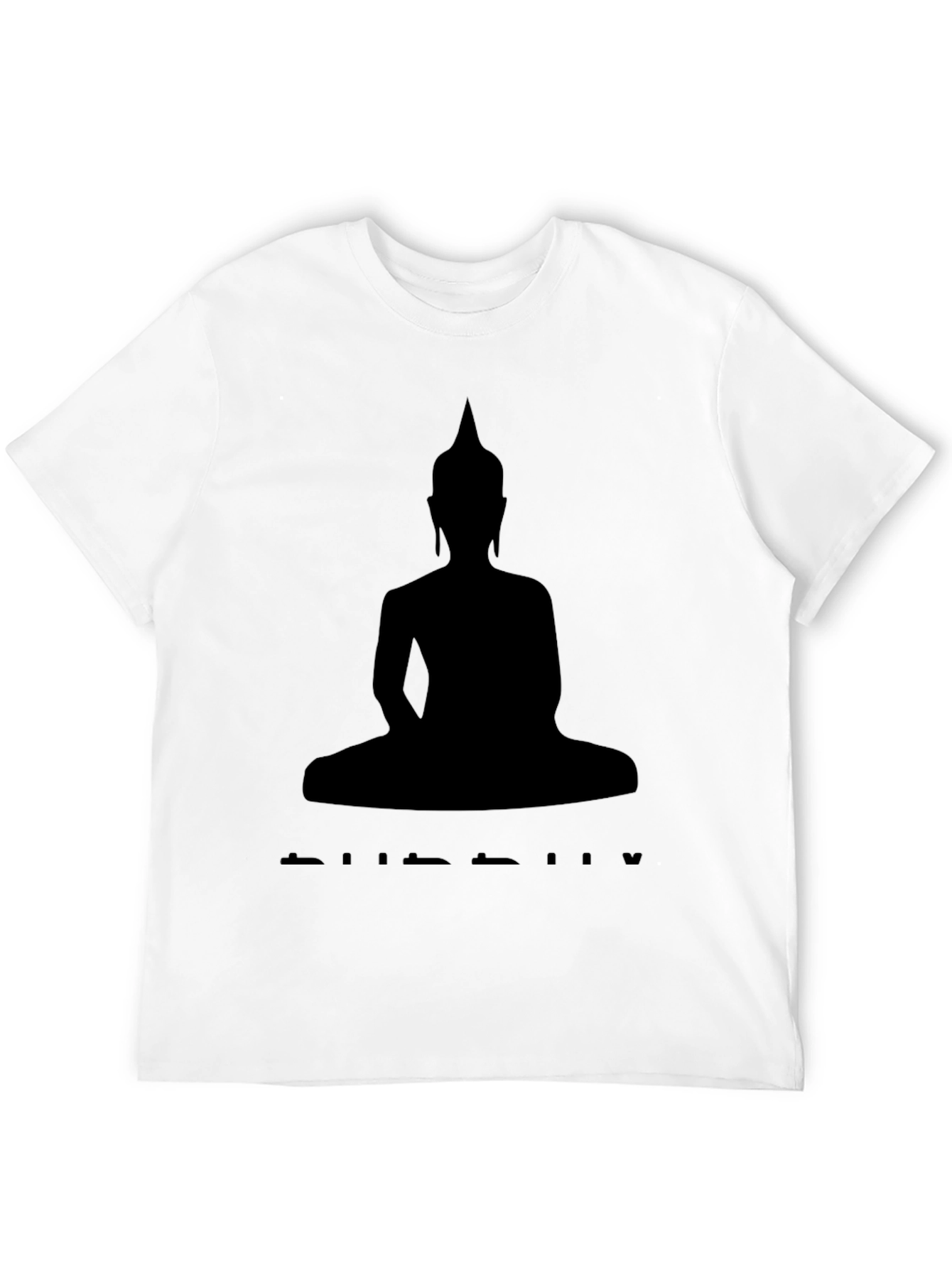 Buddha Silhouette Graphic Tee - Black Cotton T-Shirt