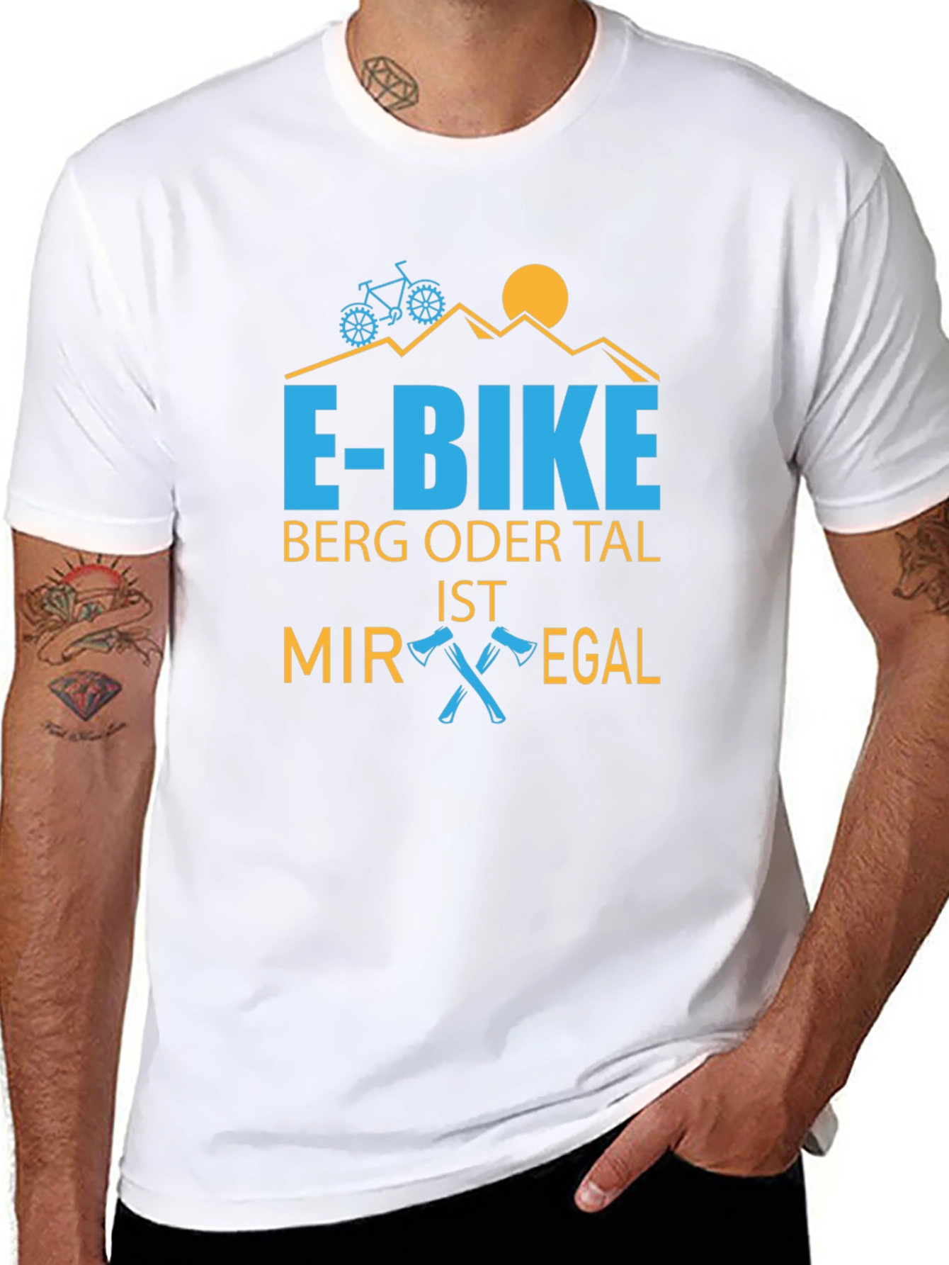 E-Bike Mountain Design T-Shirt