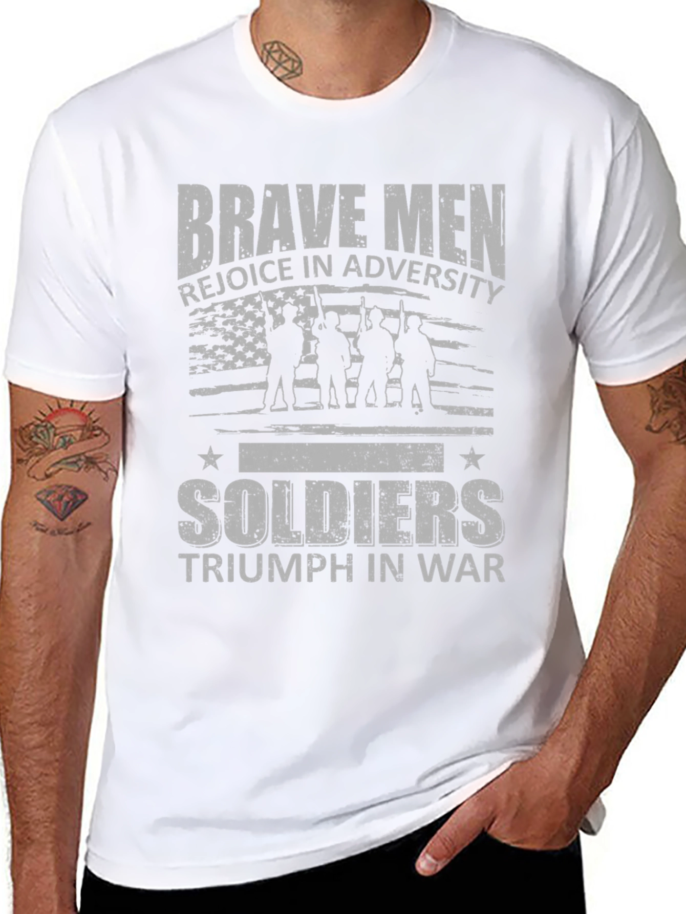 Brave Men Soldiers Graphic T-Shirt