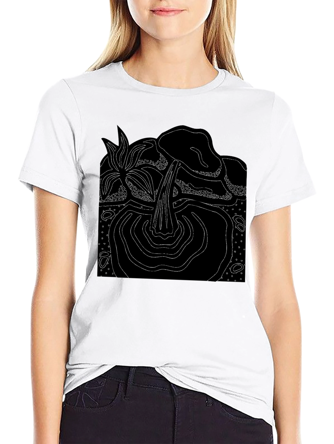 Abstract Nature Graphic Black T-Shirt