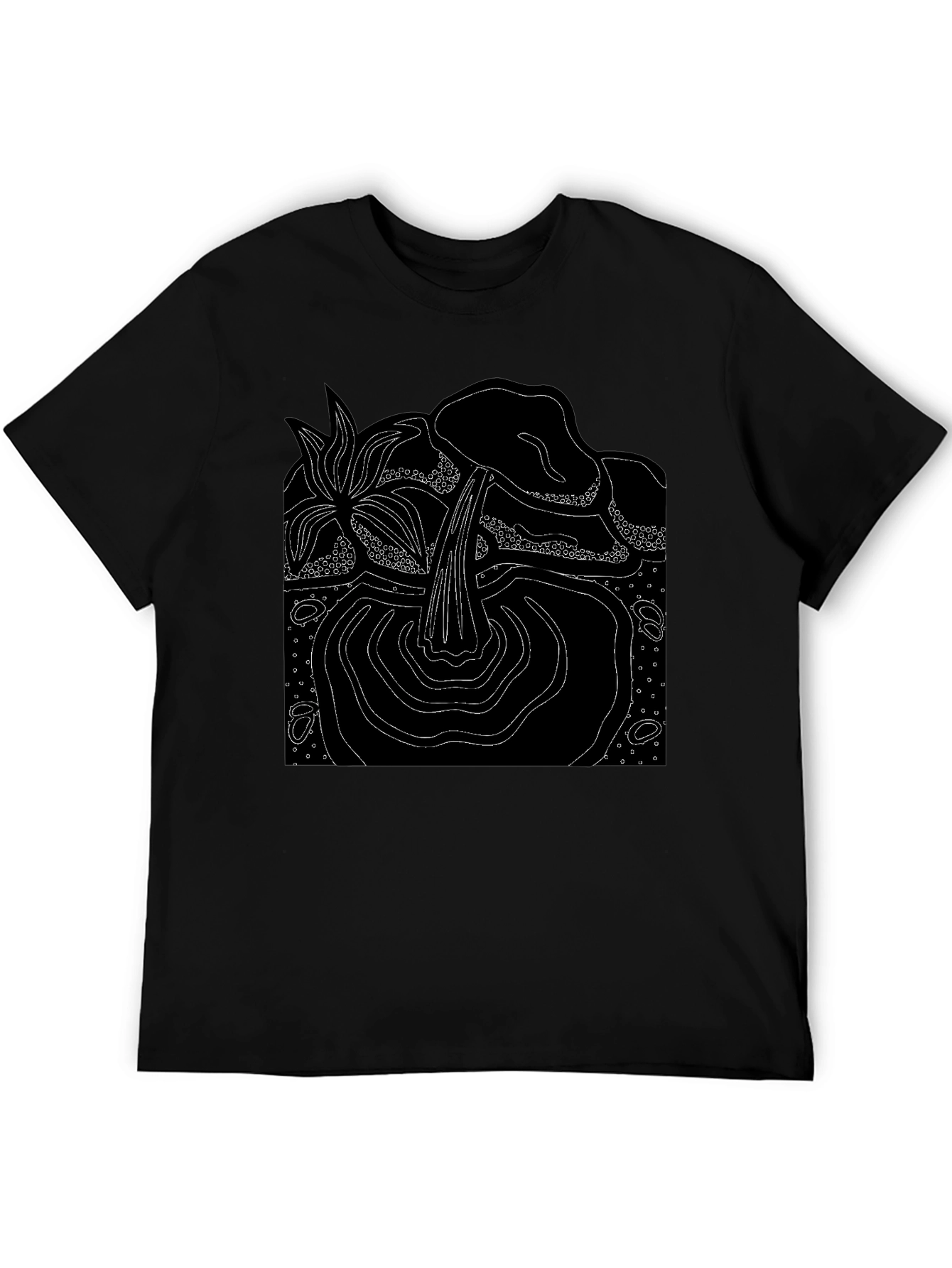 Abstract Nature Graphic Black T-Shirt