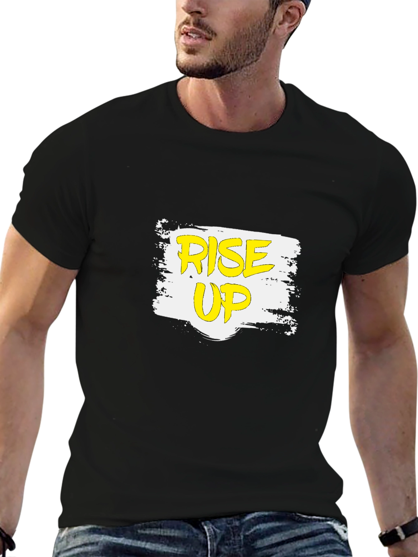 Rise Up Graphic T-Shirt - Black Casual Tee