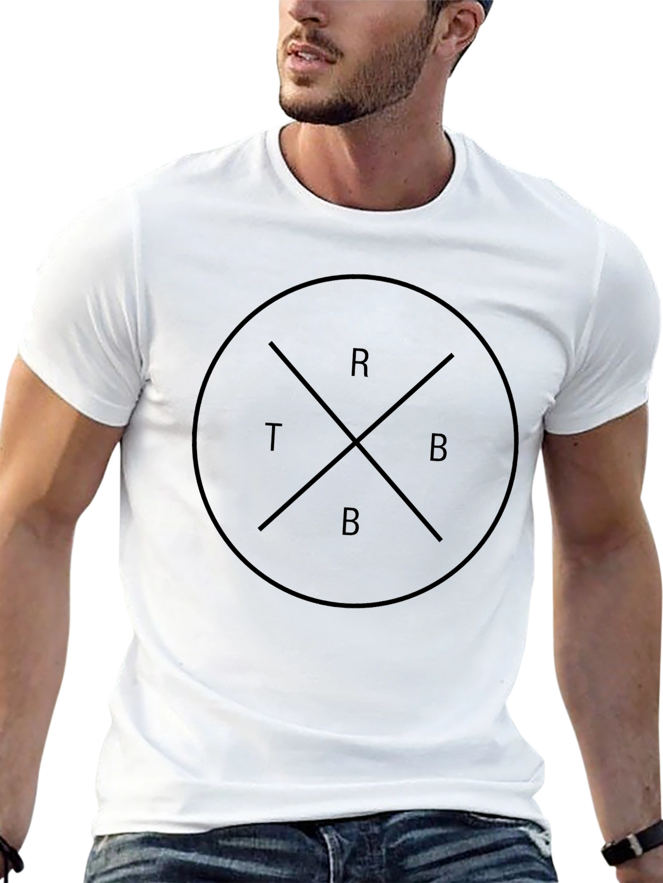 Graphic Tee - Circle with Cross and Letters