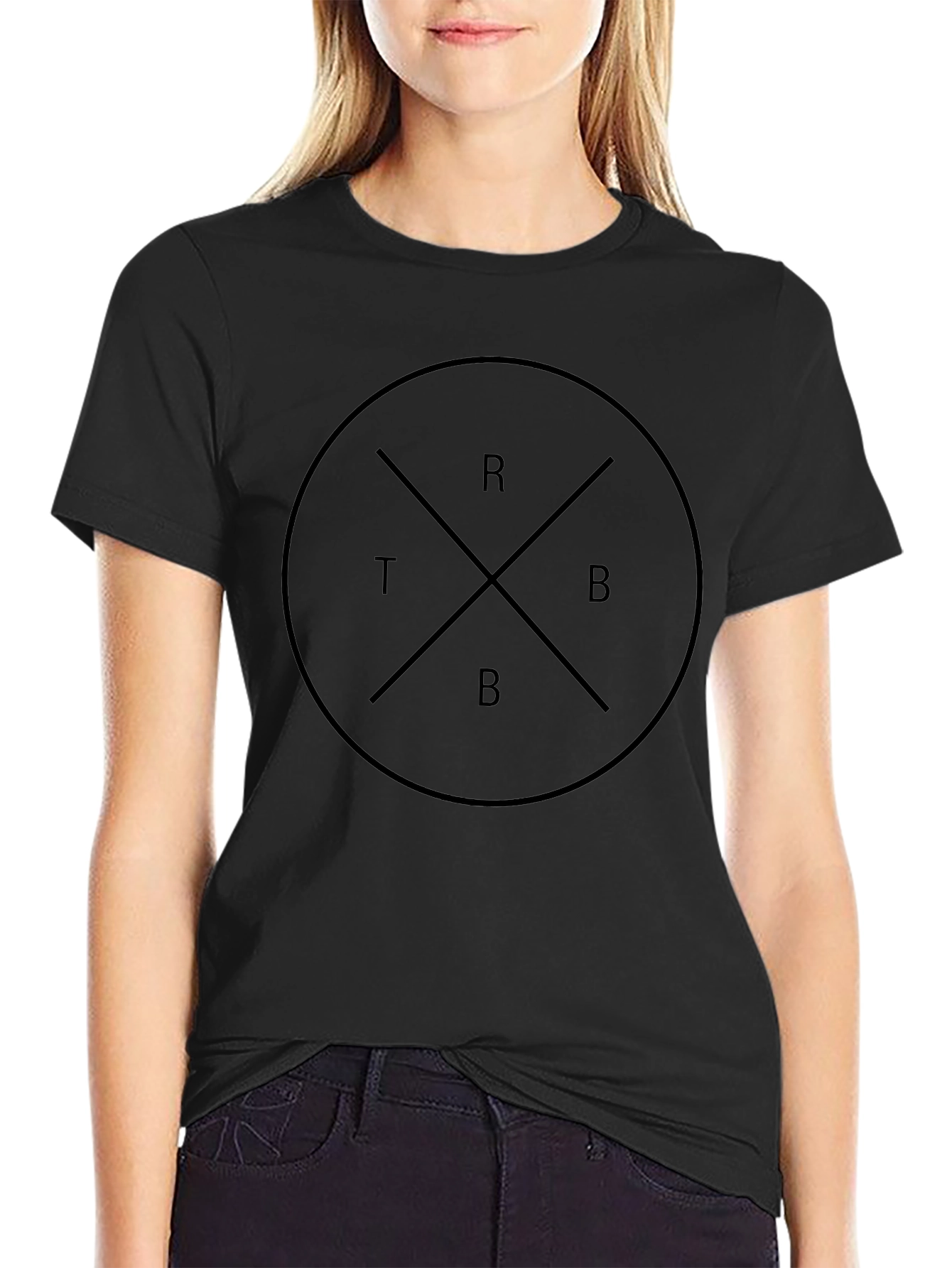 Graphic Tee - Circle with Cross and Letters