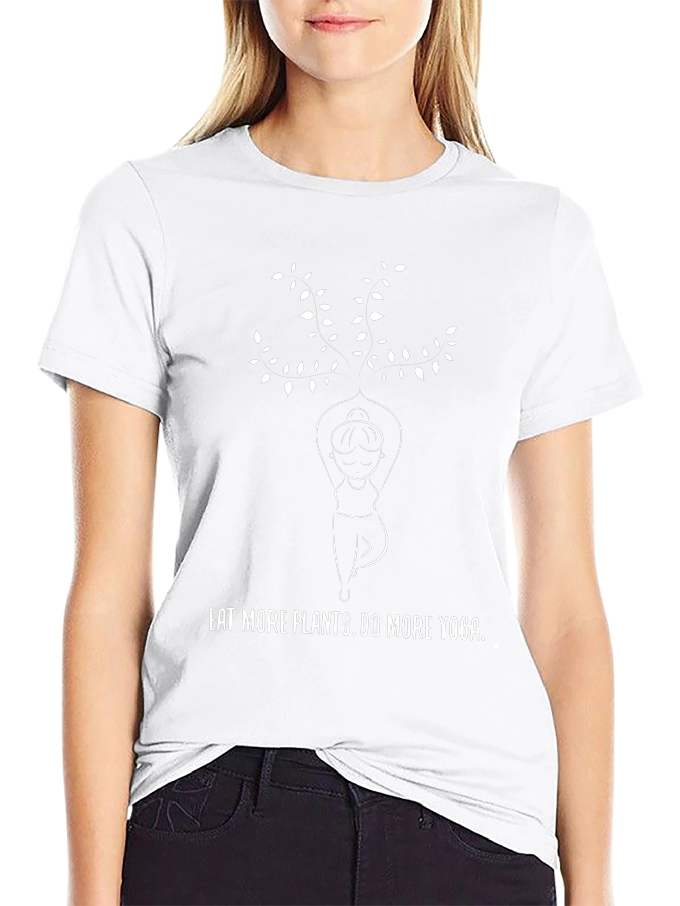 Eat Plants Do Yoga Black Graphic Tee