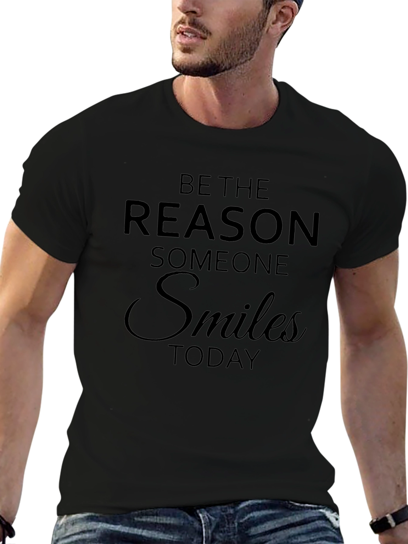 Inspirational Smile Graphic Tee - Black