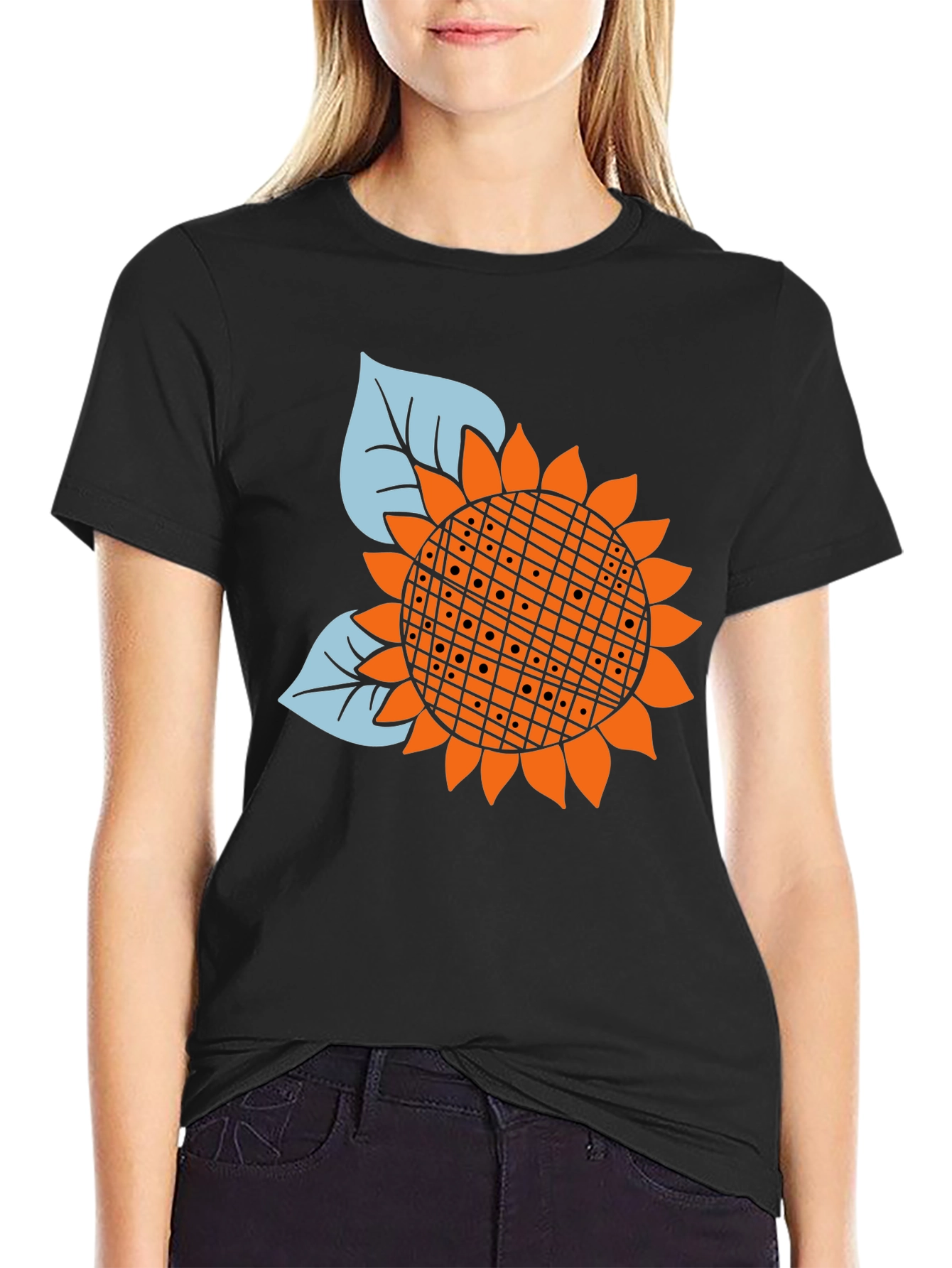 Sunflower Graphic Black Tee