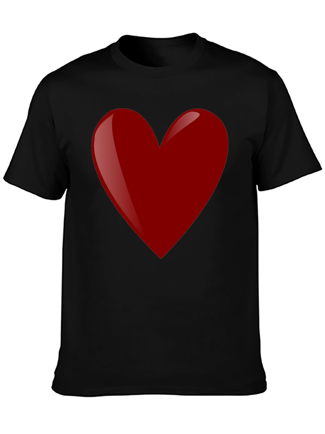 Red Heart Graphic Tee - Black Cotton T-Shirt
