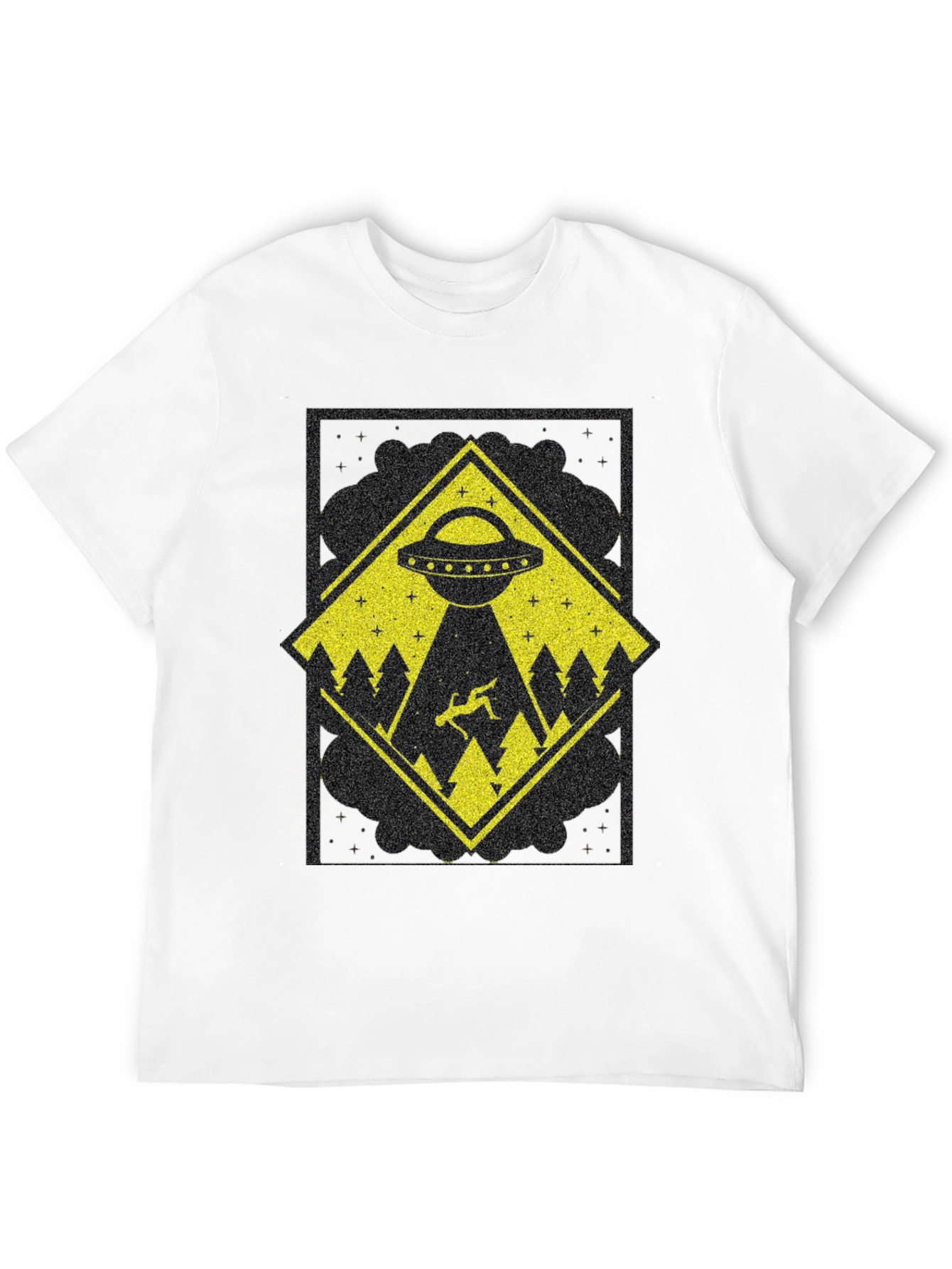 UFO Abduction Graphic Tee - Mens Black T-Shirt