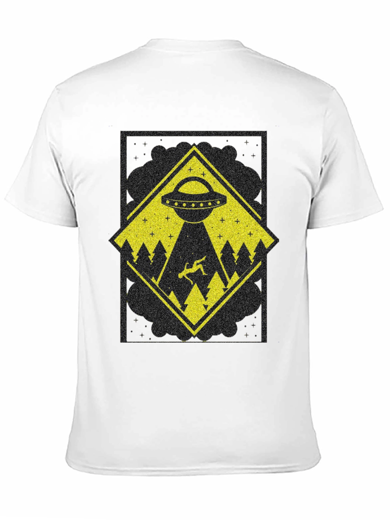 UFO Abduction Graphic Tee - Mens Black T-Shirt