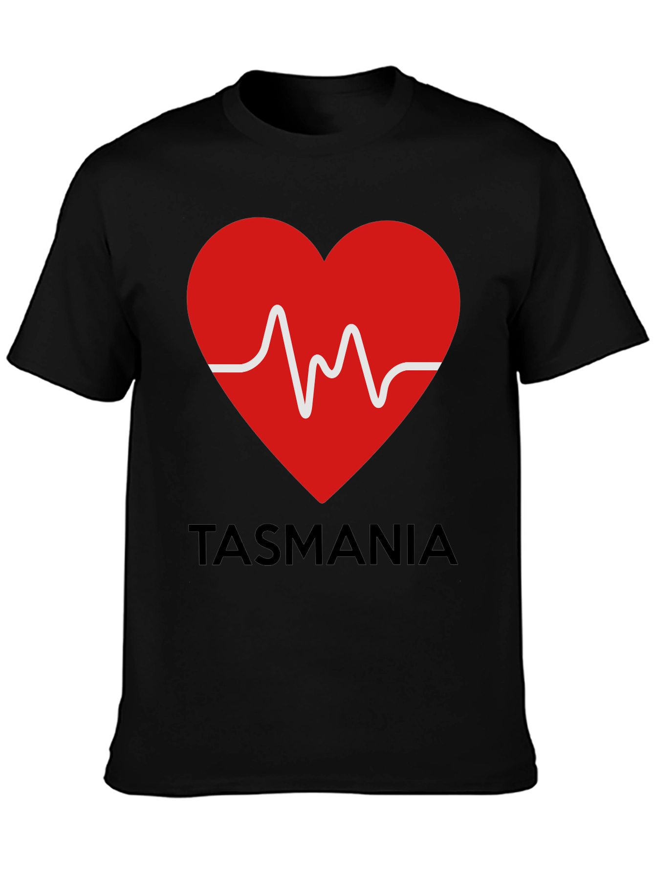 Tasmania Heartbeat Graphic Tee - Soft Cotton Blend