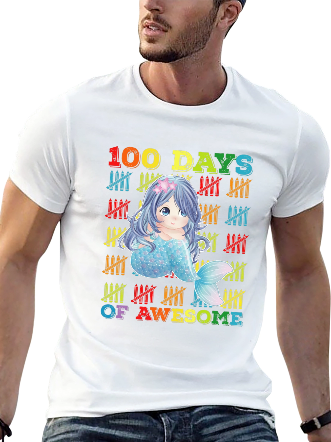 100 Days of Awesome Mermaid Graphic Tee