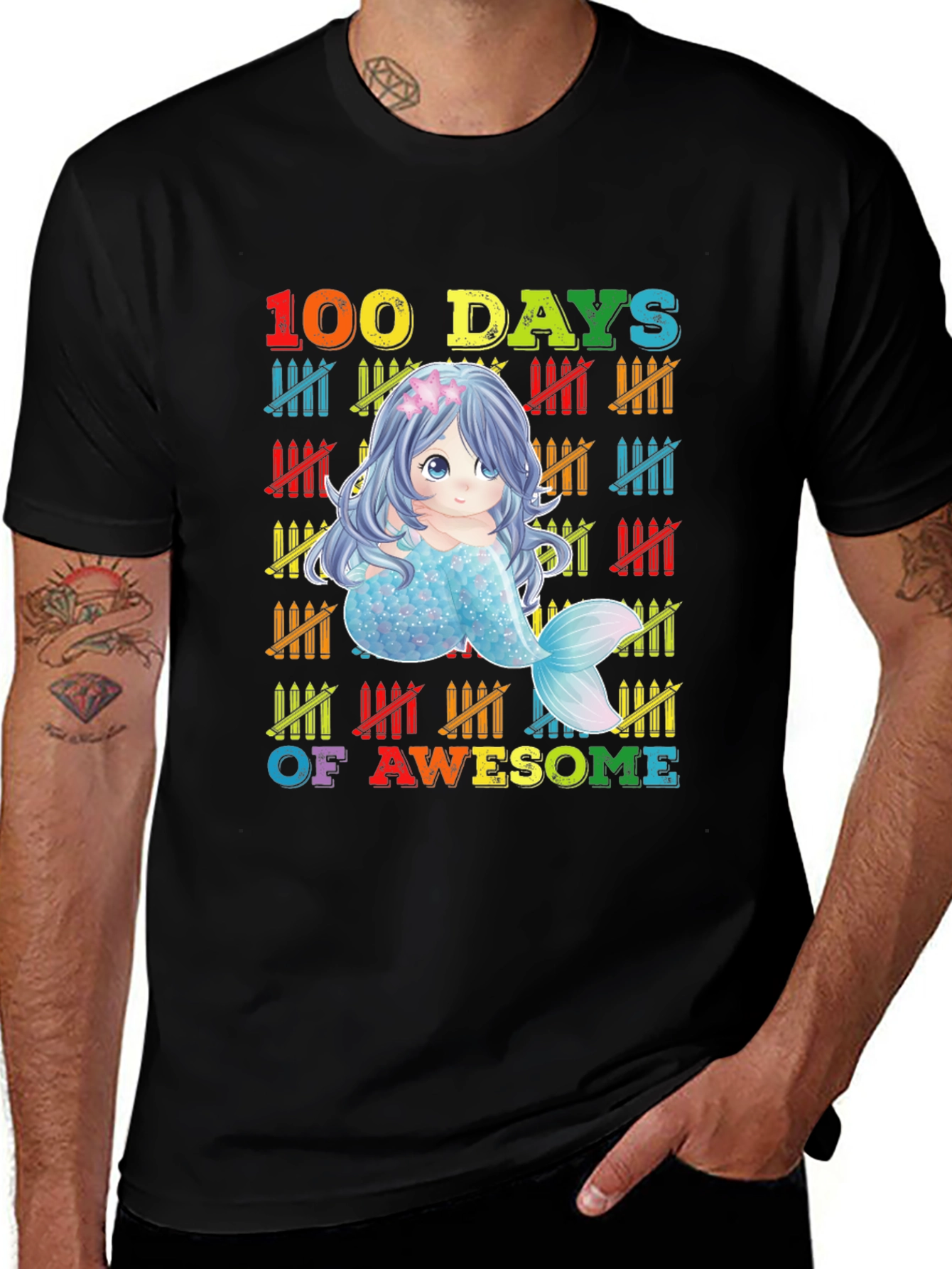 100 Days of Awesome Mermaid Graphic Tee