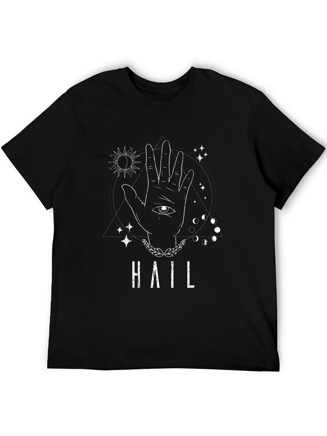 Mystic Hand Graphic Tee - Hail Design Black Cotton