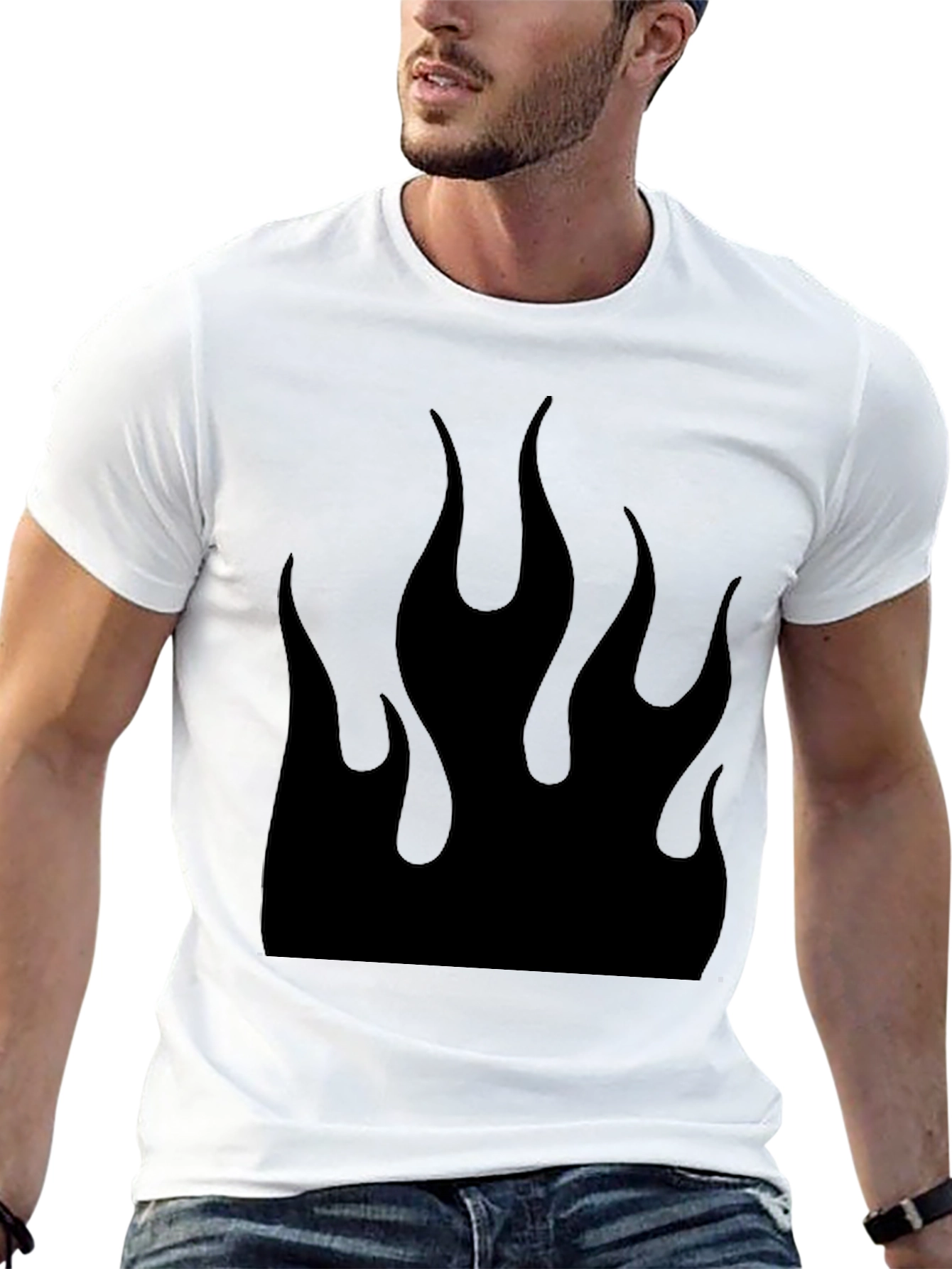 Black Flame Graphic Tee - Bold & Edgy Design