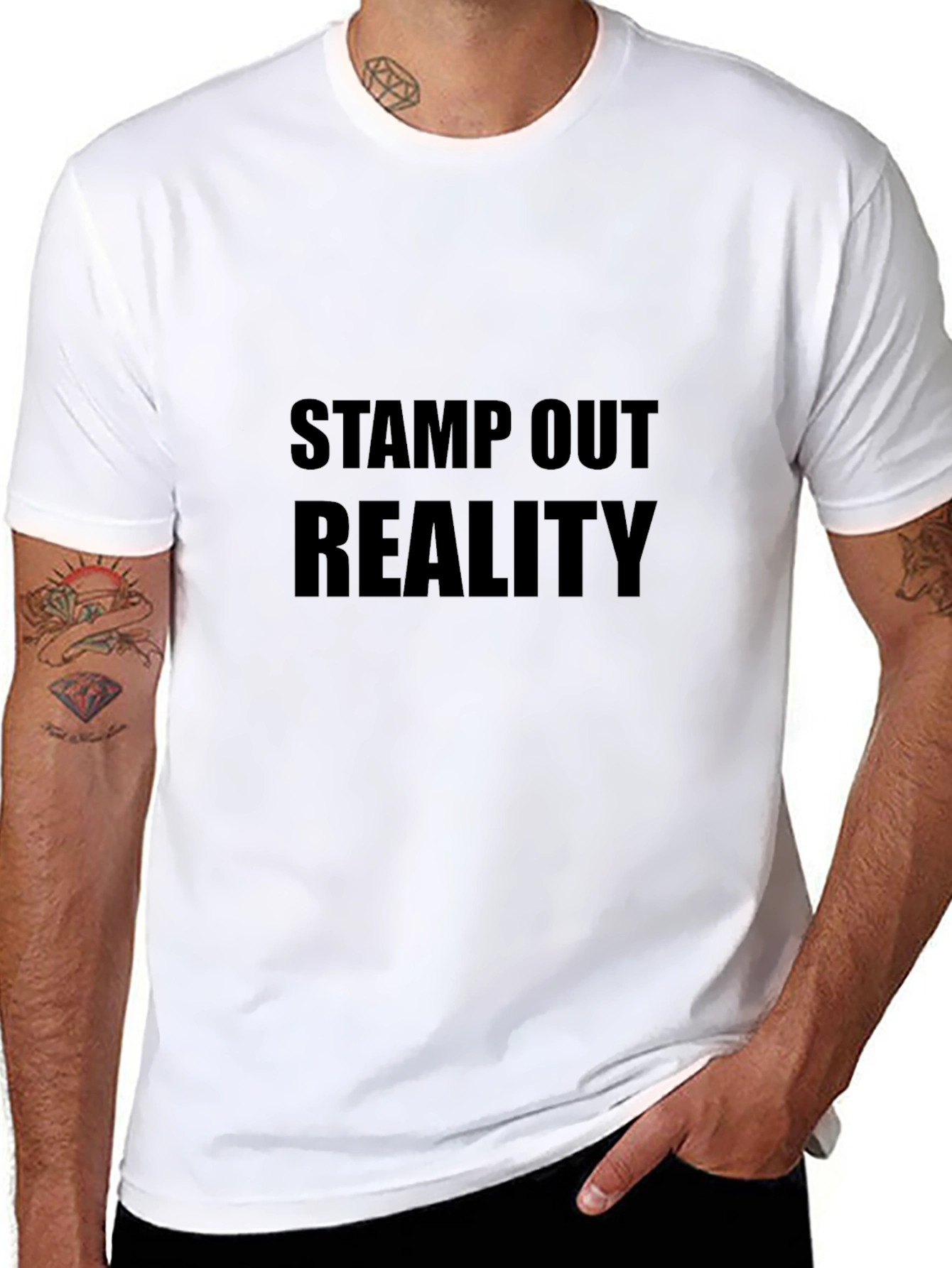 Stamp Out Reality Black Graphic Tee