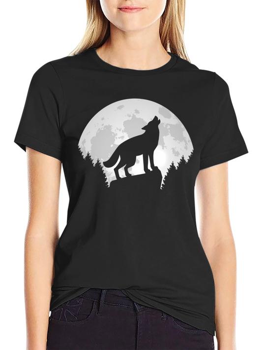 Wolf Moon Graphic T-Shirt - Mens Black Tee